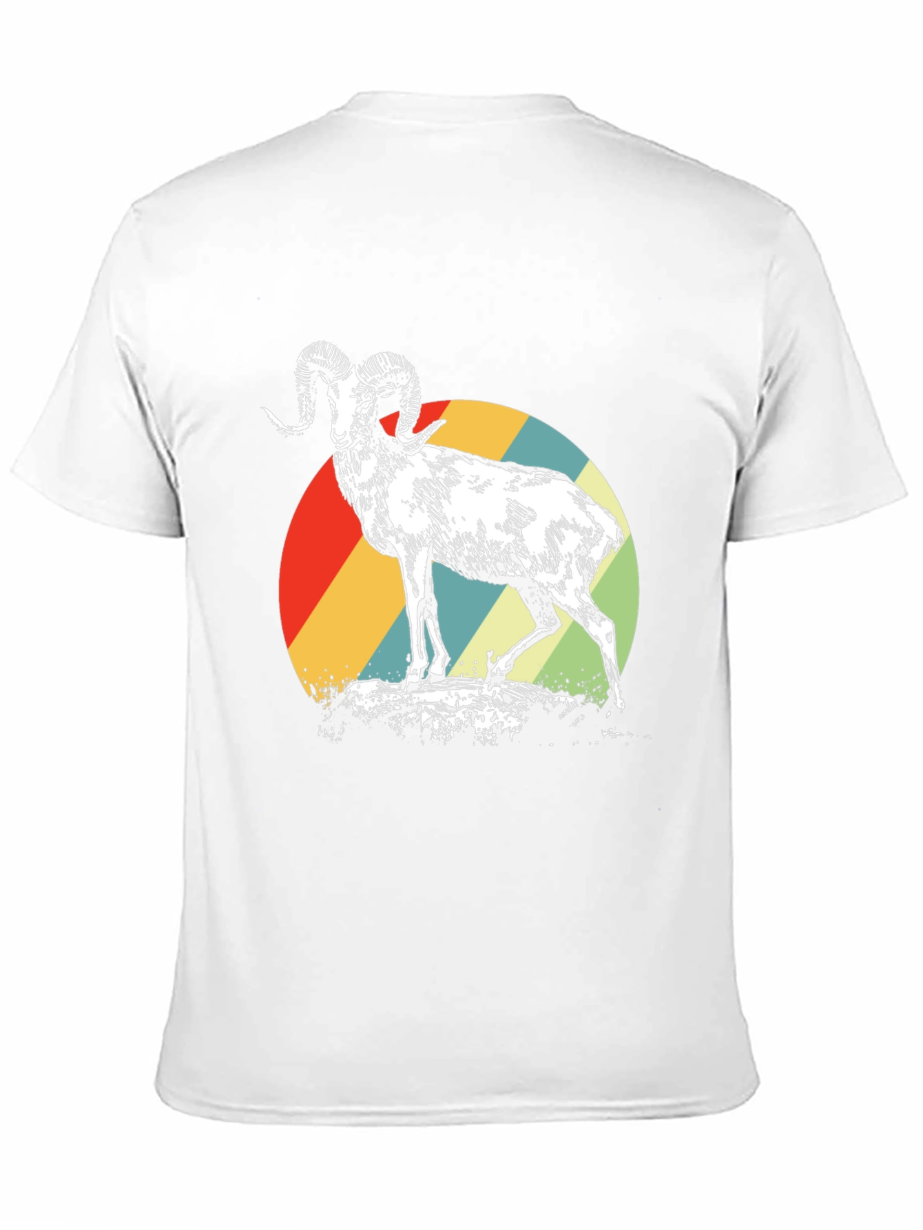 Retro Ram Graphic Tee - Stylish Mens Black T-Shirt