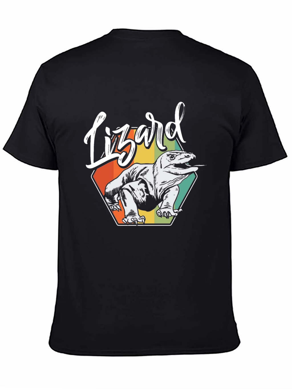 Retro Lizard Graphic Tee - Mens Black T-Shirt