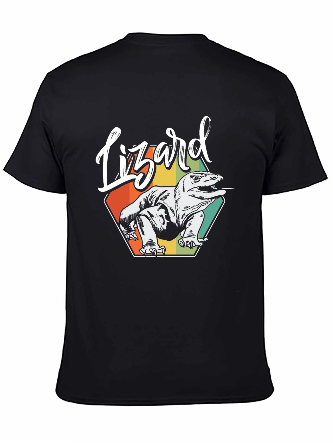 Retro Lizard Graphic Tee - Mens Black T-Shirt
