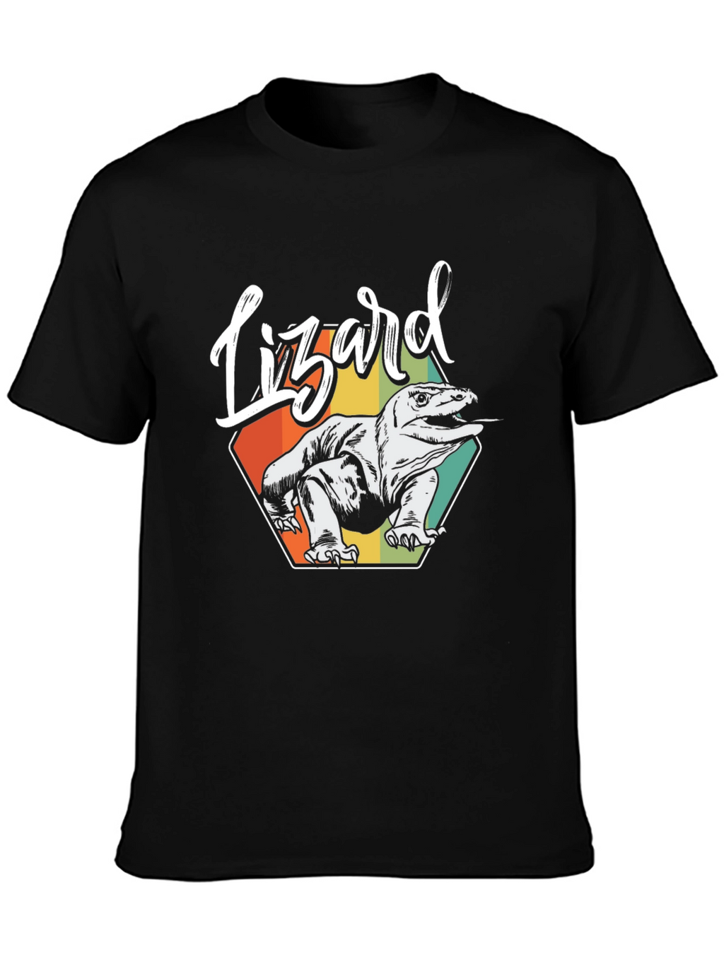 Retro Lizard Graphic Tee - Mens Black T-Shirt