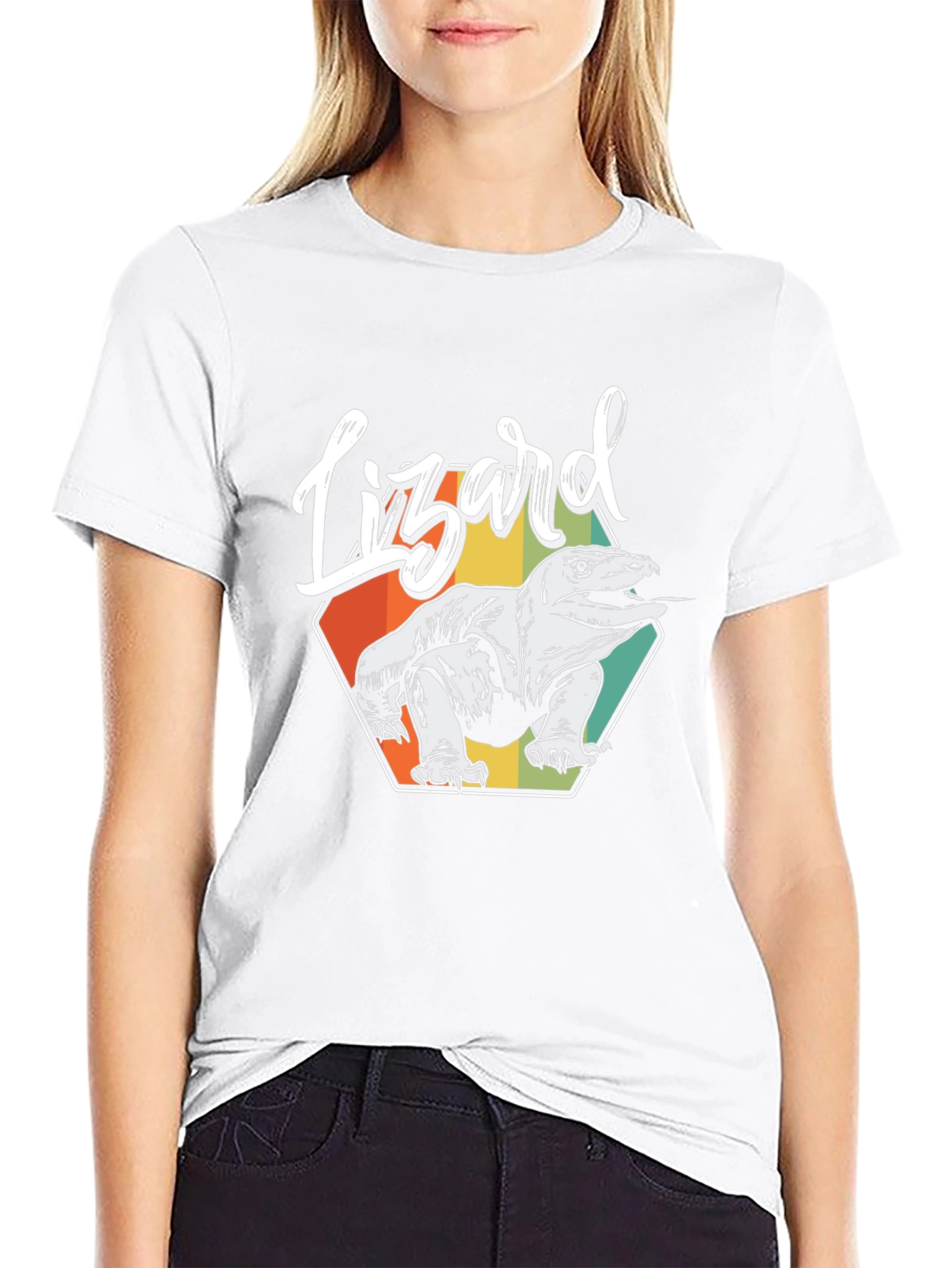 Retro Lizard Graphic Tee - Mens Black T-Shirt