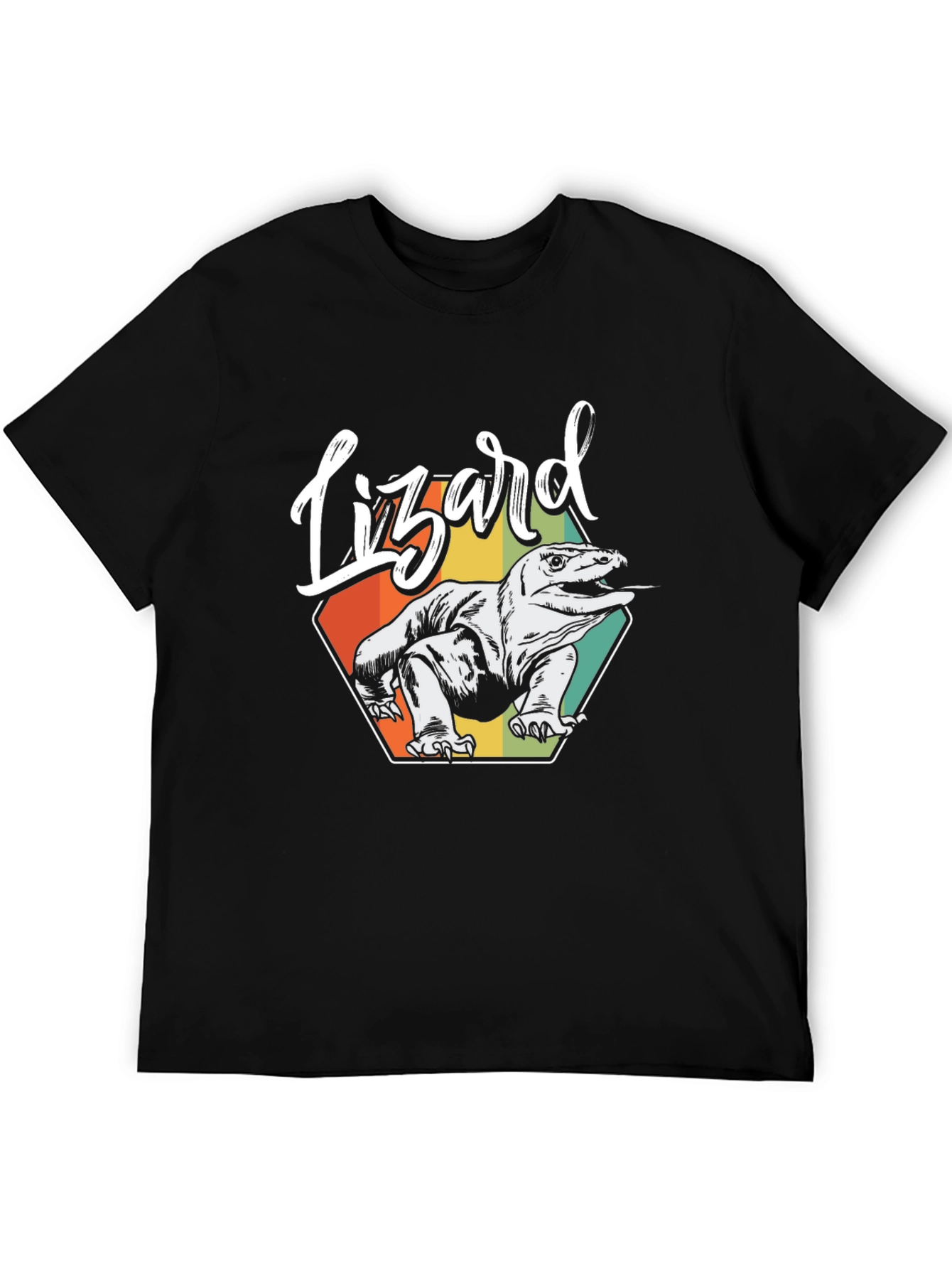 Retro Lizard Graphic Tee - Mens Black T-Shirt
