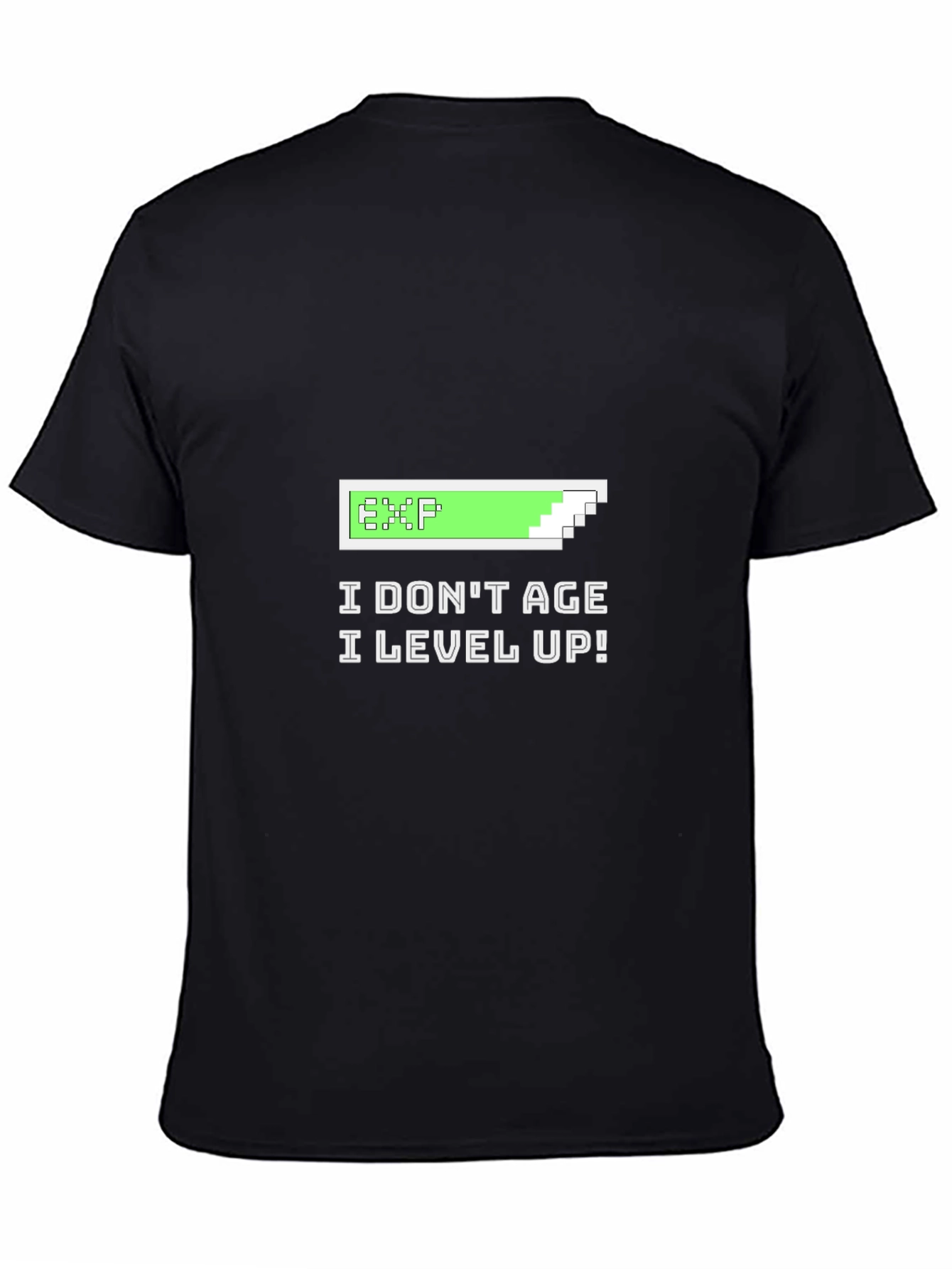I Dont Age I Level Up Black Graphic Tee