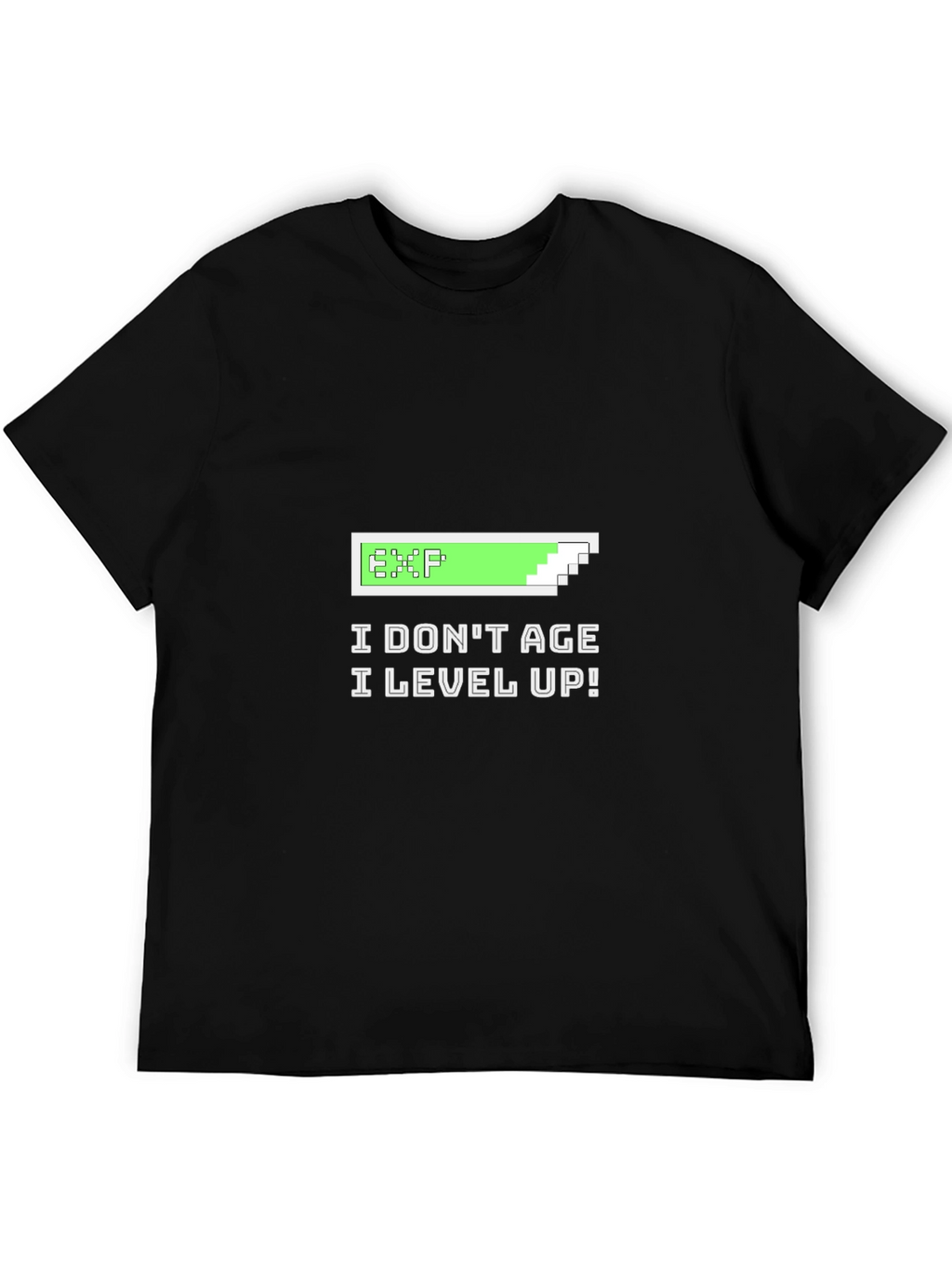 I Dont Age I Level Up Black Graphic Tee
