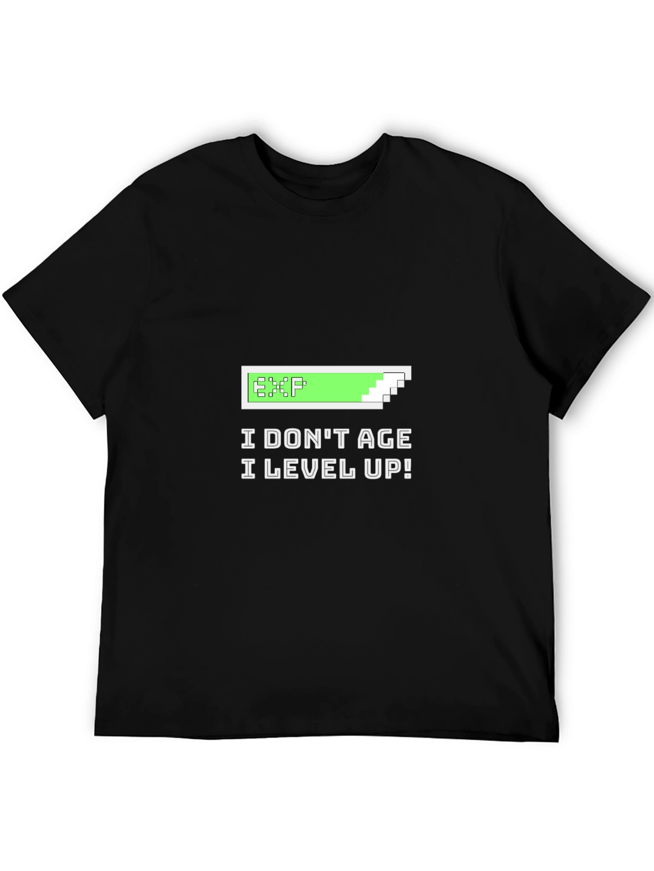 I Dont Age I Level Up Black Graphic Tee