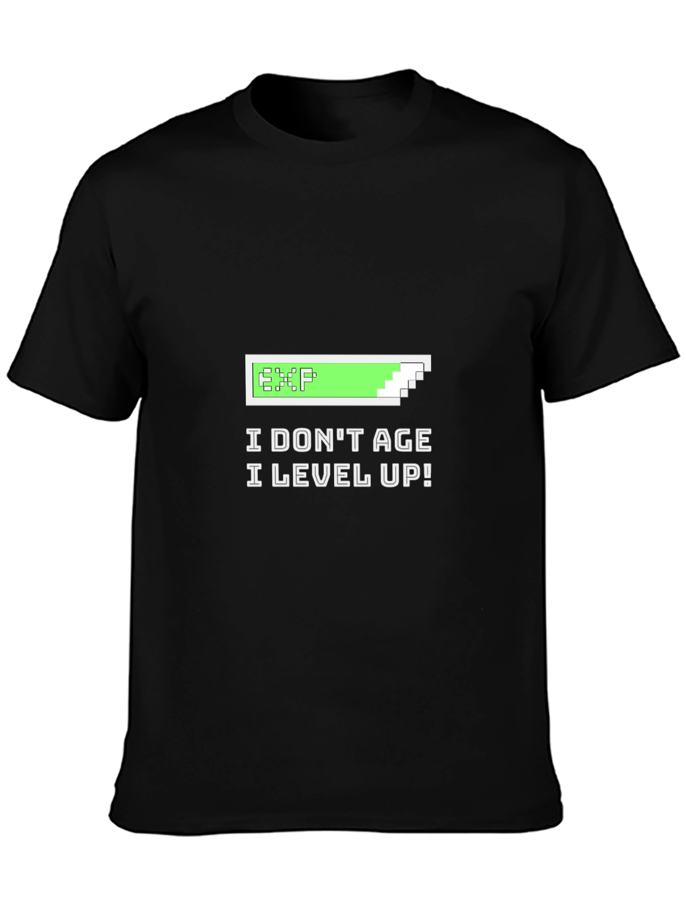 I Dont Age I Level Up Black Graphic Tee