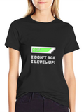 I Dont Age I Level Up Black Graphic Tee
