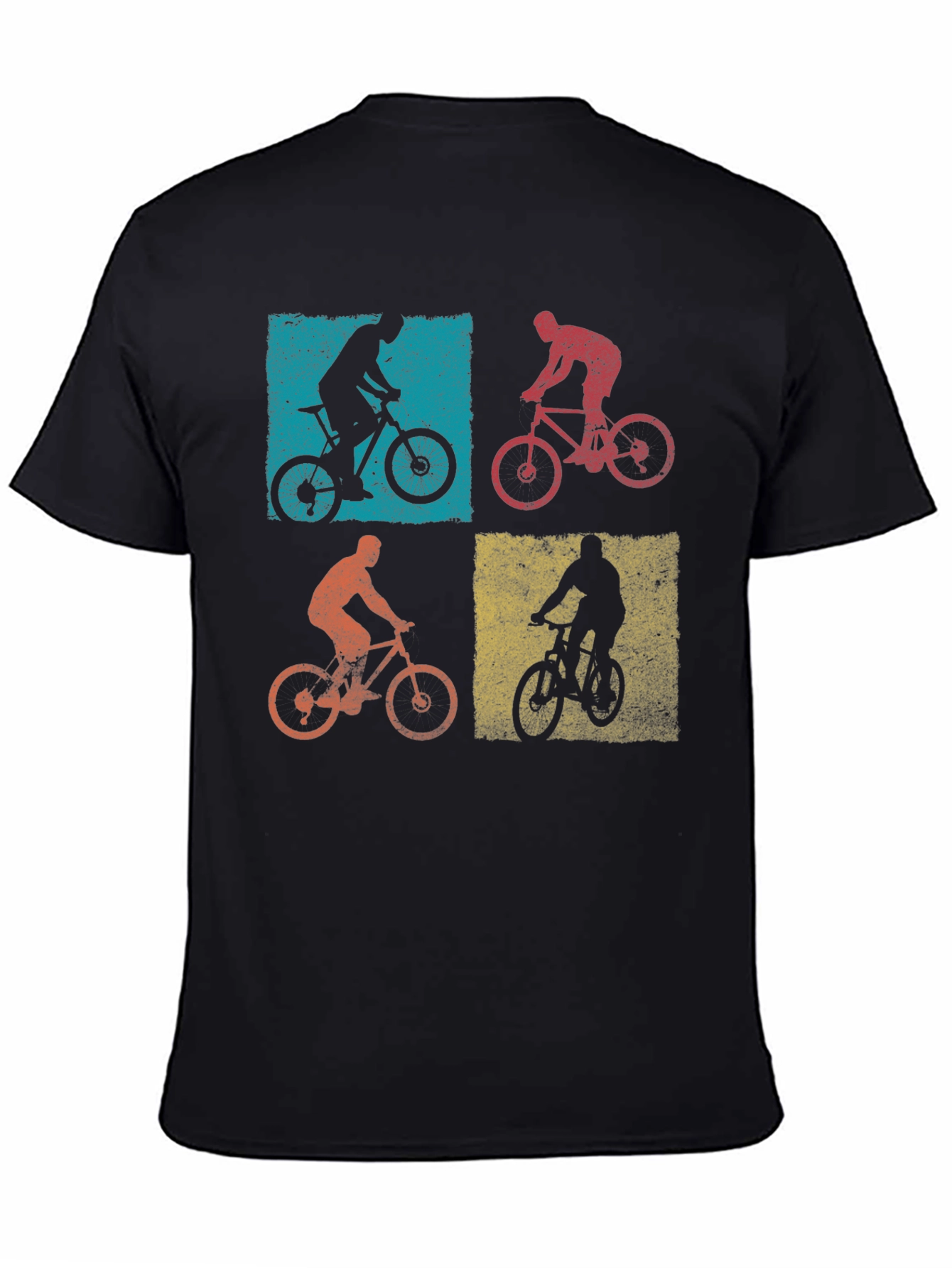 Retro Mountain Biking T-Shirt - Four Panel Design