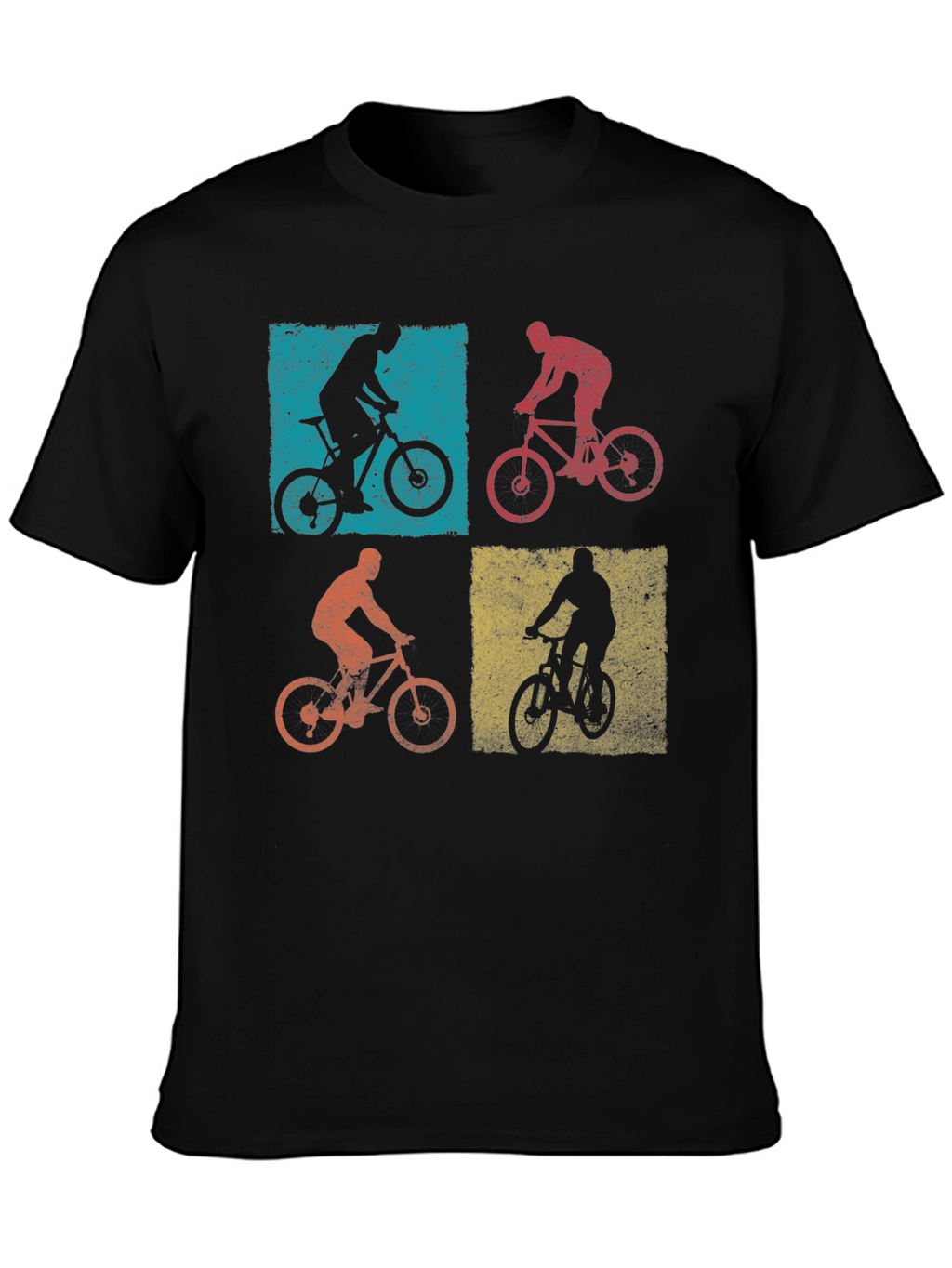 Retro Mountain Biking T-Shirt - Four Panel Design