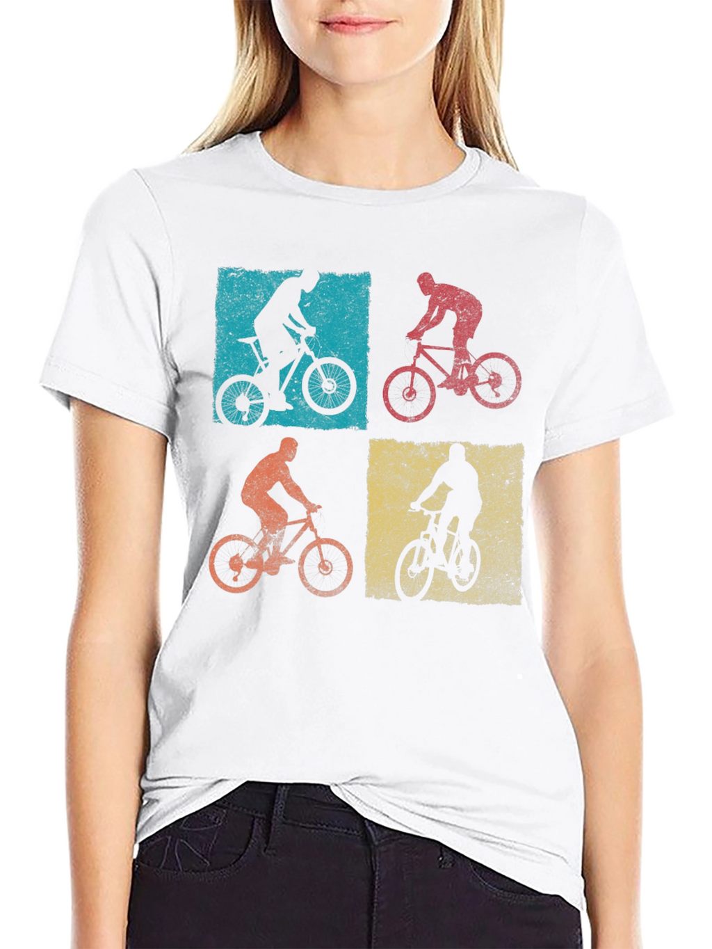 Retro Mountain Biking T-Shirt - Four Panel Design