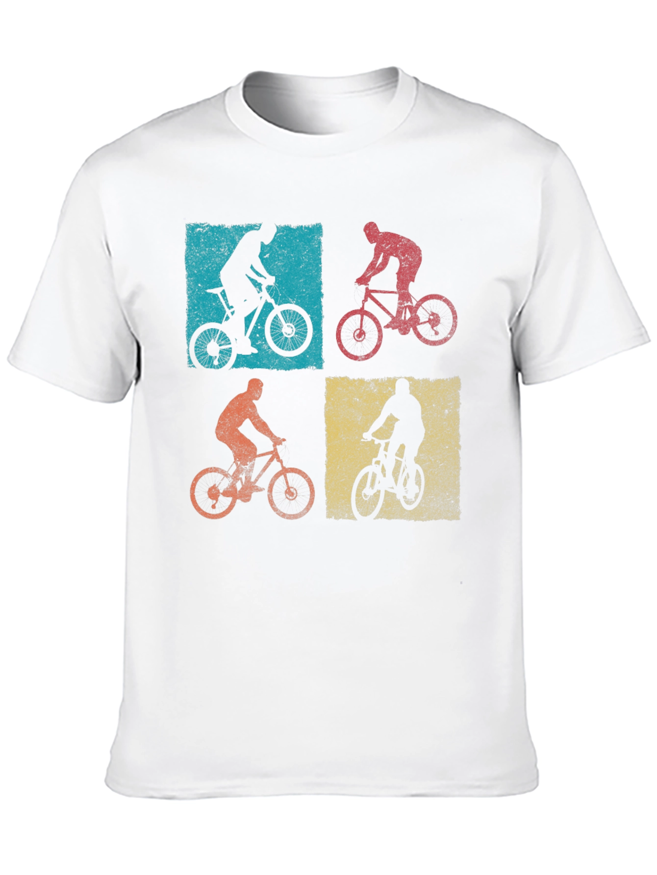 Retro Mountain Biking T-Shirt - Four Panel Design