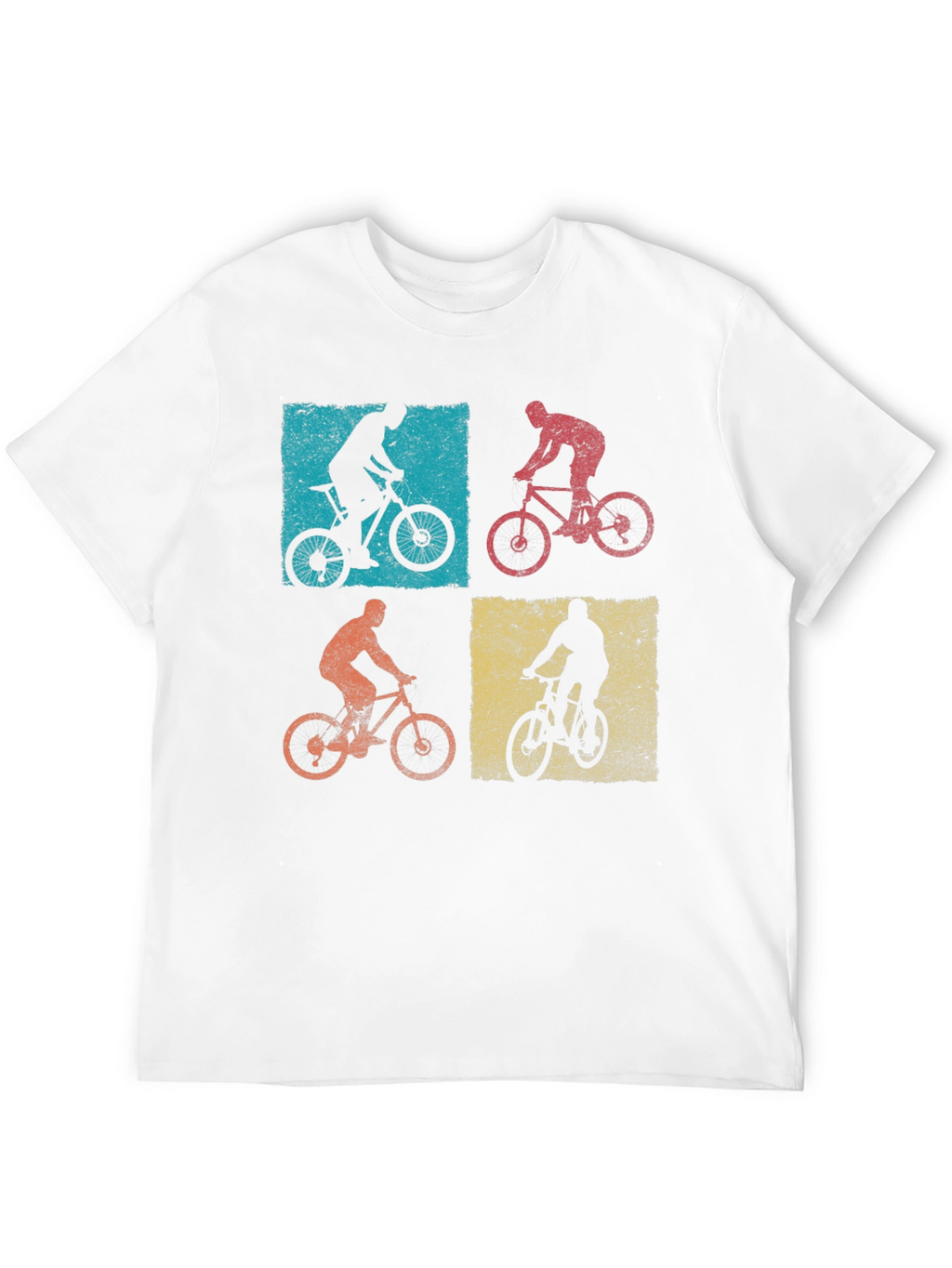 Retro Mountain Biking T-Shirt - Four Panel Design