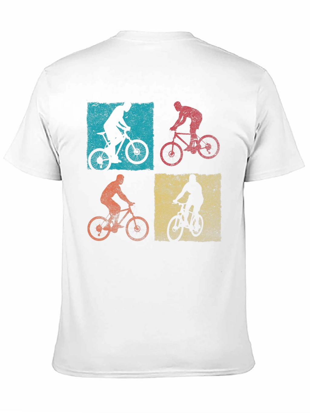 Retro Mountain Biking T-Shirt - Four Panel Design