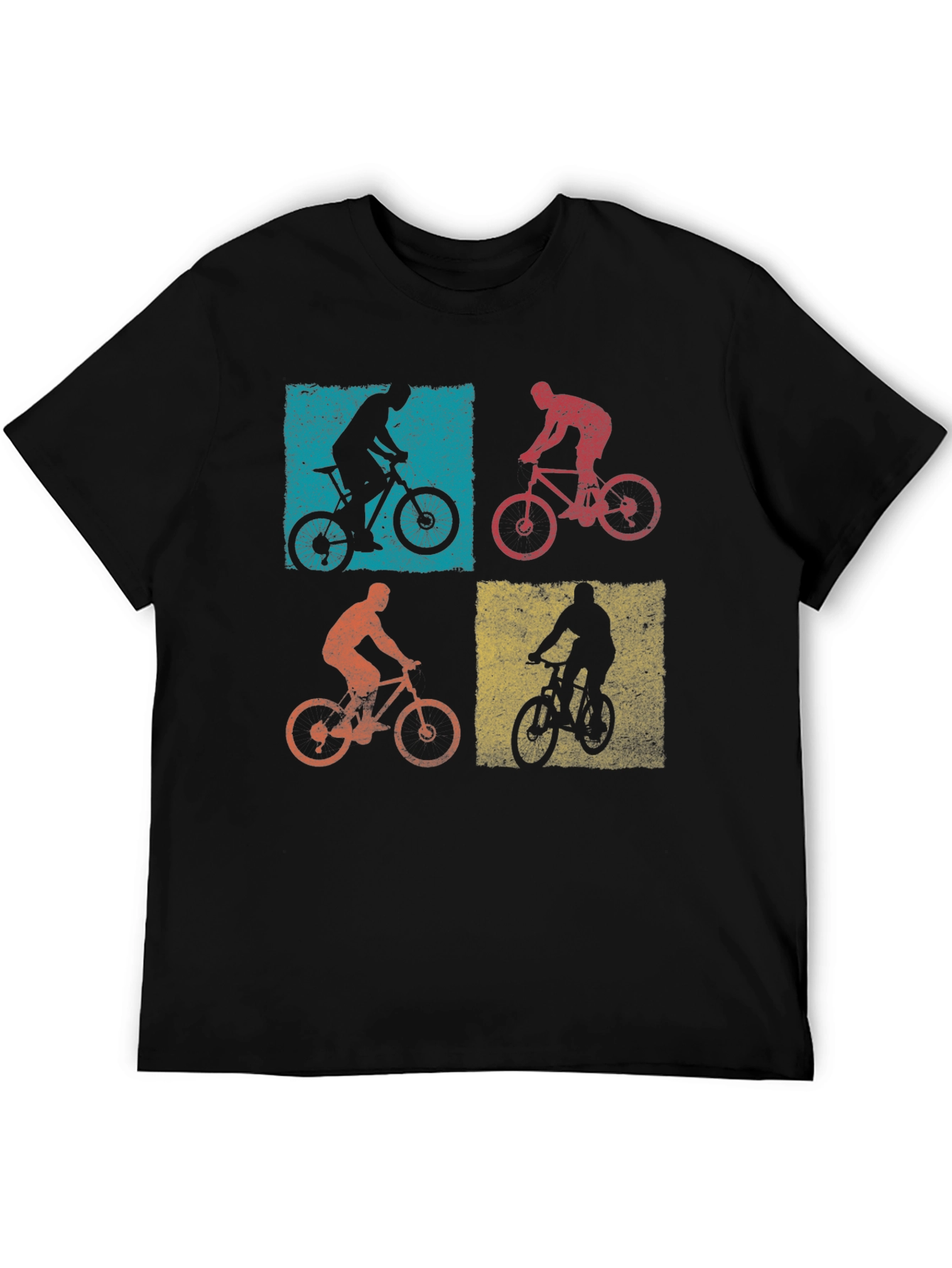 Retro Mountain Biking T-Shirt - Four Panel Design