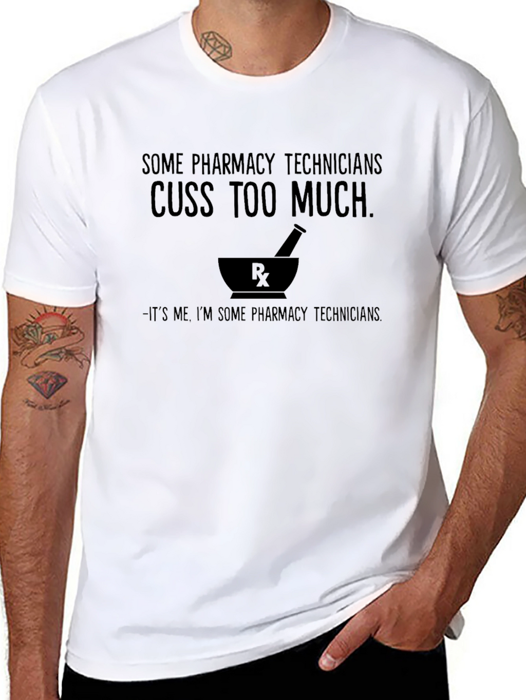 Pharmacy Technician T-Shirt - Cuss Too Much