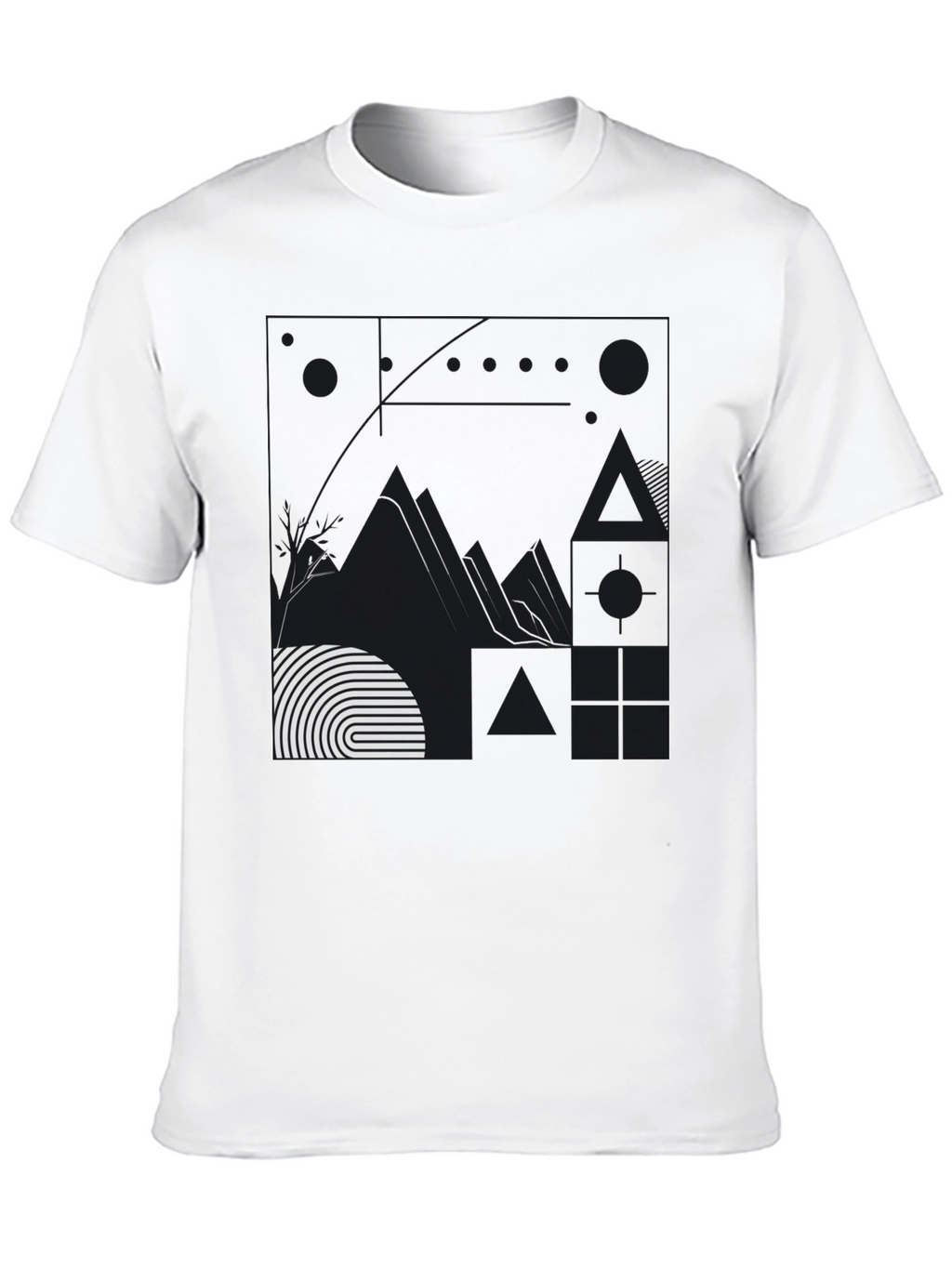 Abstract Graphic Print Black T-Shirt