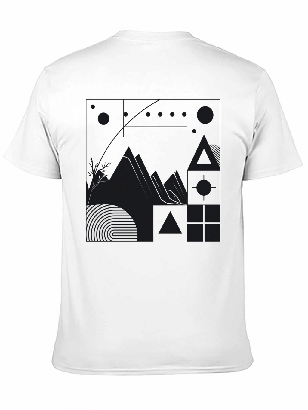 Abstract Graphic Print Black T-Shirt