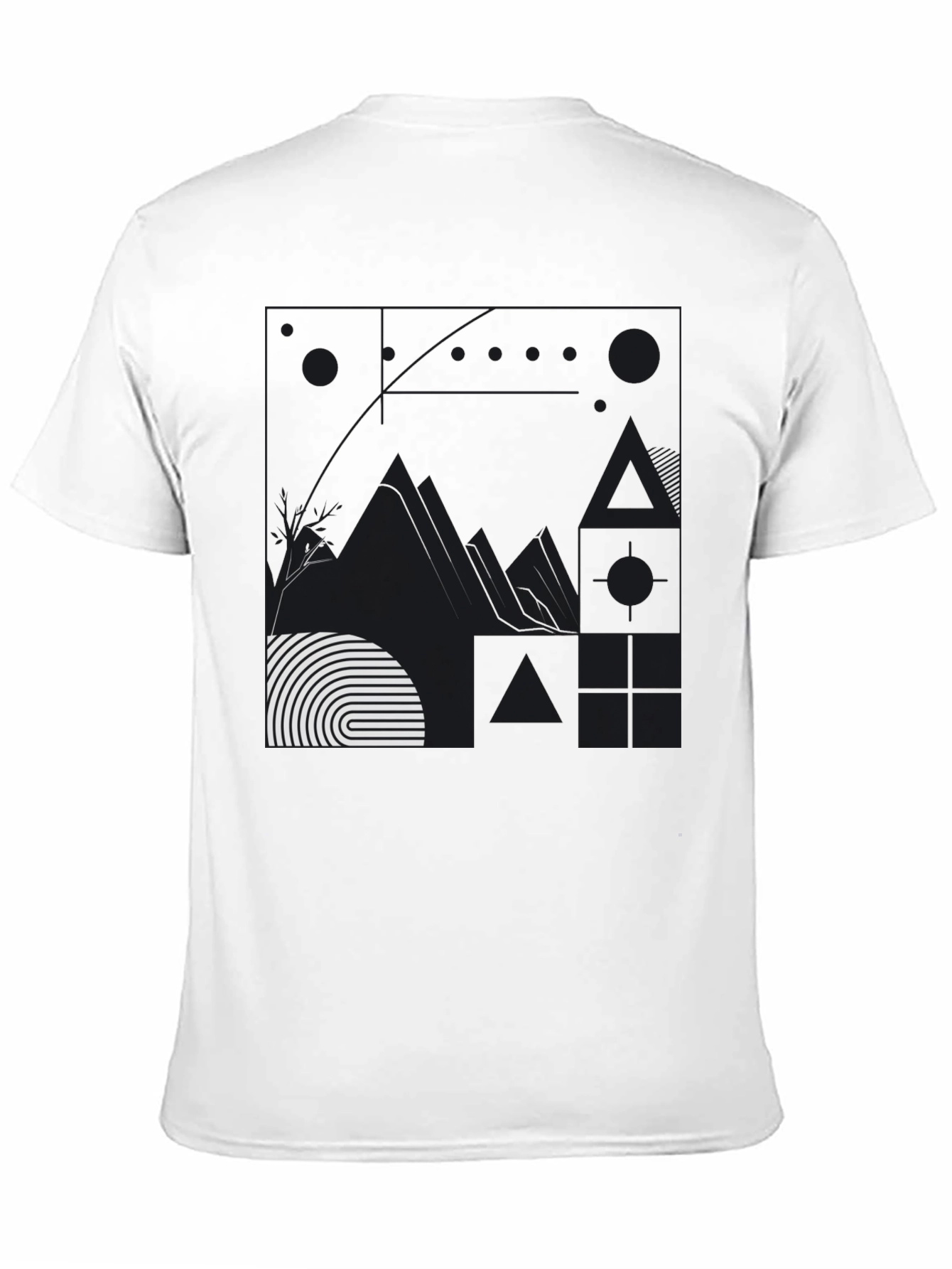 Abstract Graphic Print Black T-Shirt