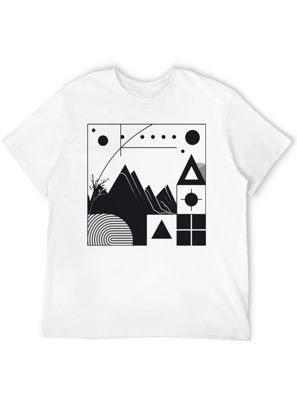 Abstract Graphic Print Black T-Shirt