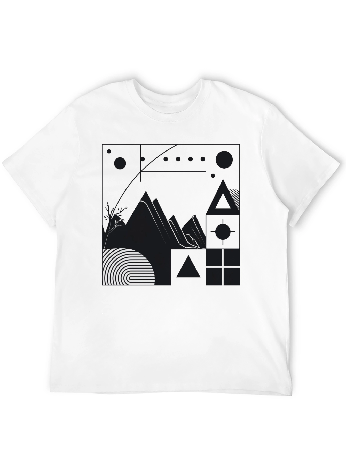 Abstract Graphic Print Black T-Shirt