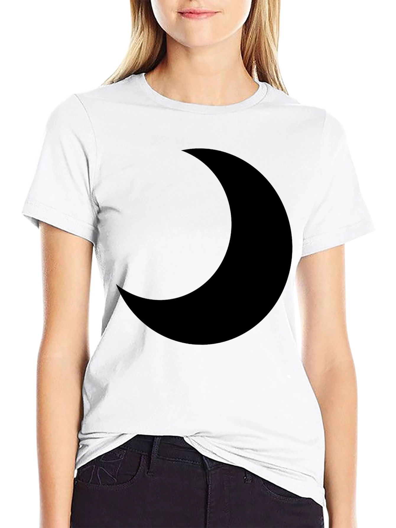 Black Crescent Moon Graphic Tee