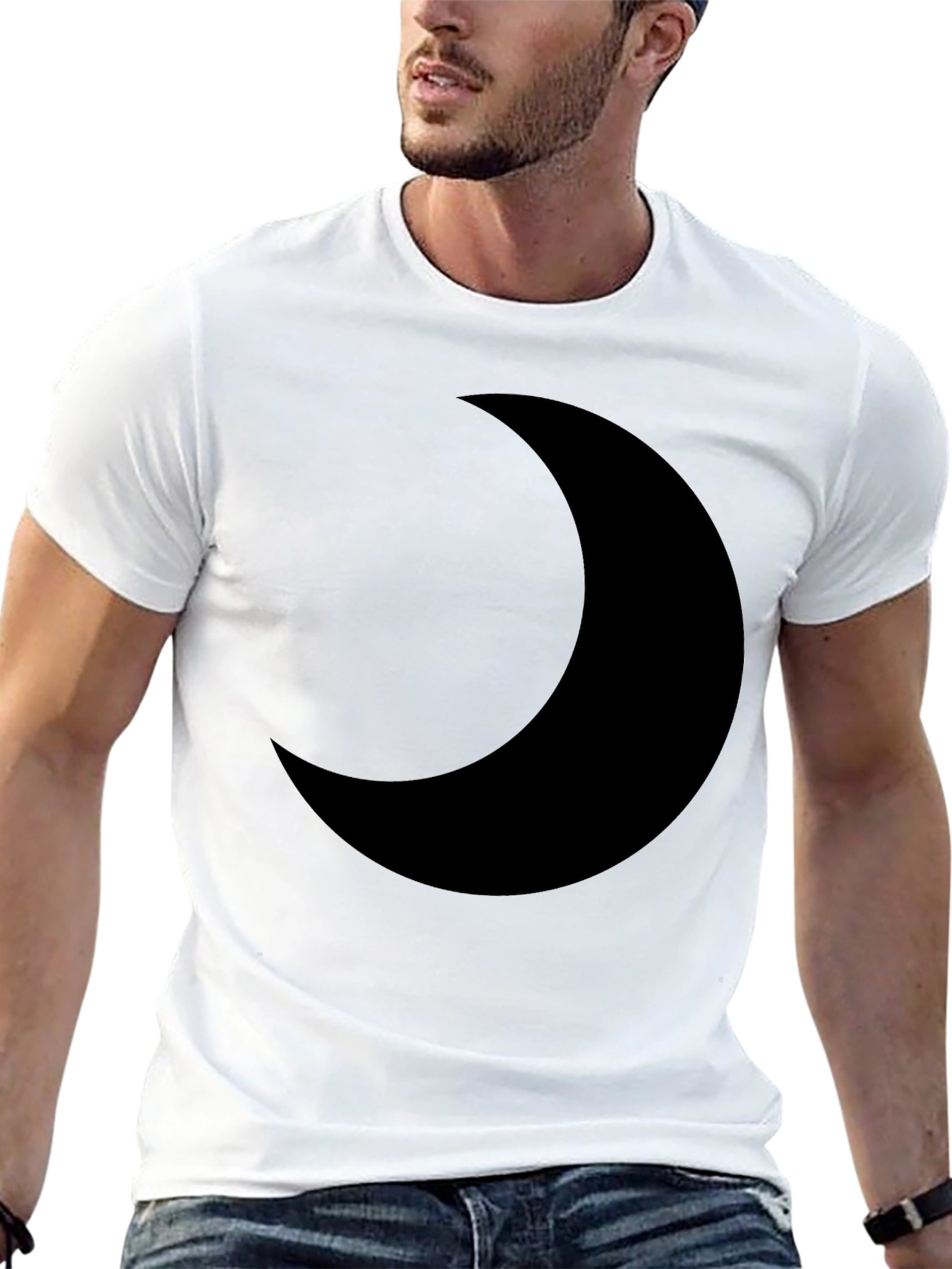Black Crescent Moon Graphic Tee