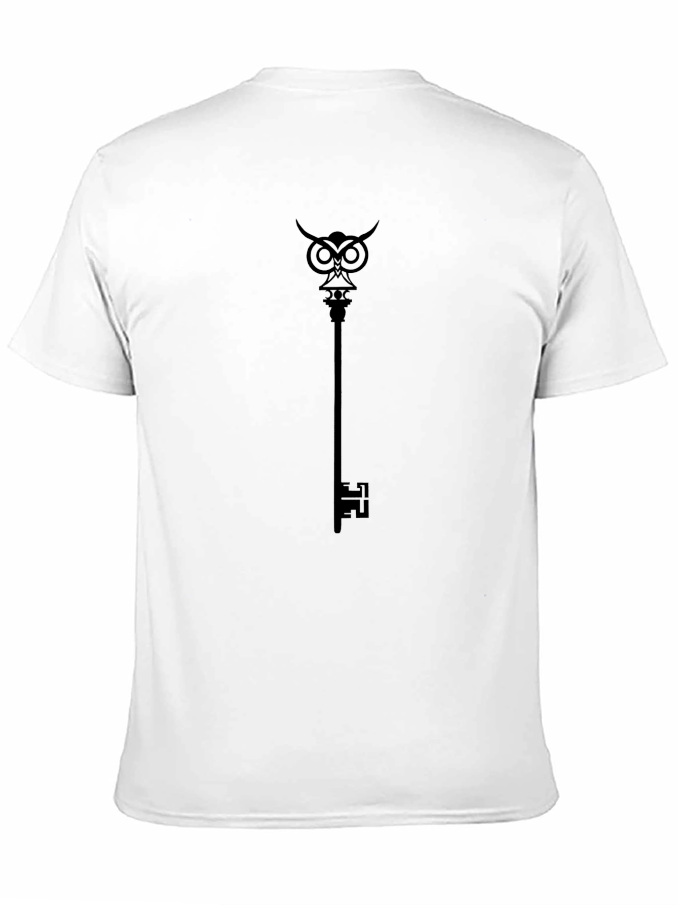 Mens Black Owl Key Graphic T-Shirt
