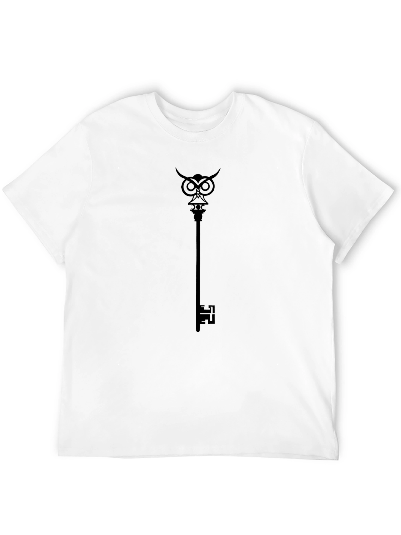 Mens Black Owl Key Graphic T-Shirt