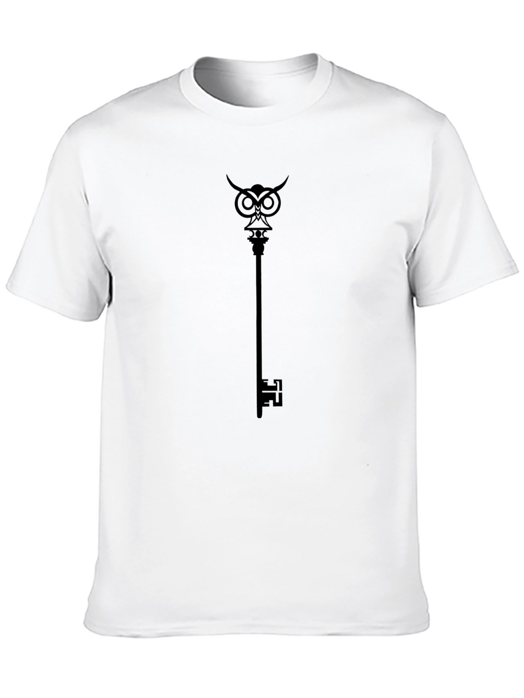 Mens Black Owl Key Graphic T-Shirt