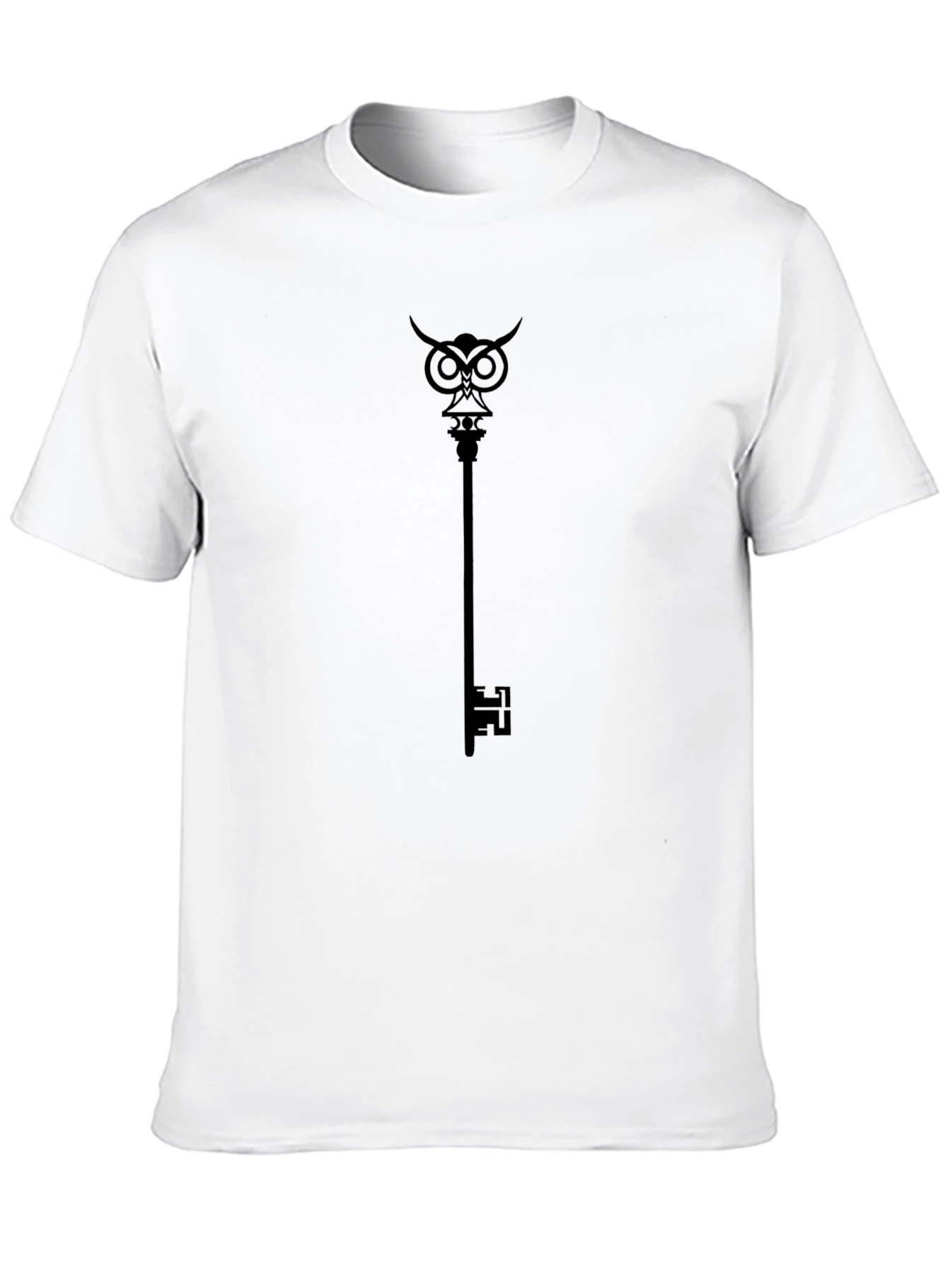 Mens Black Owl Key Graphic T-Shirt