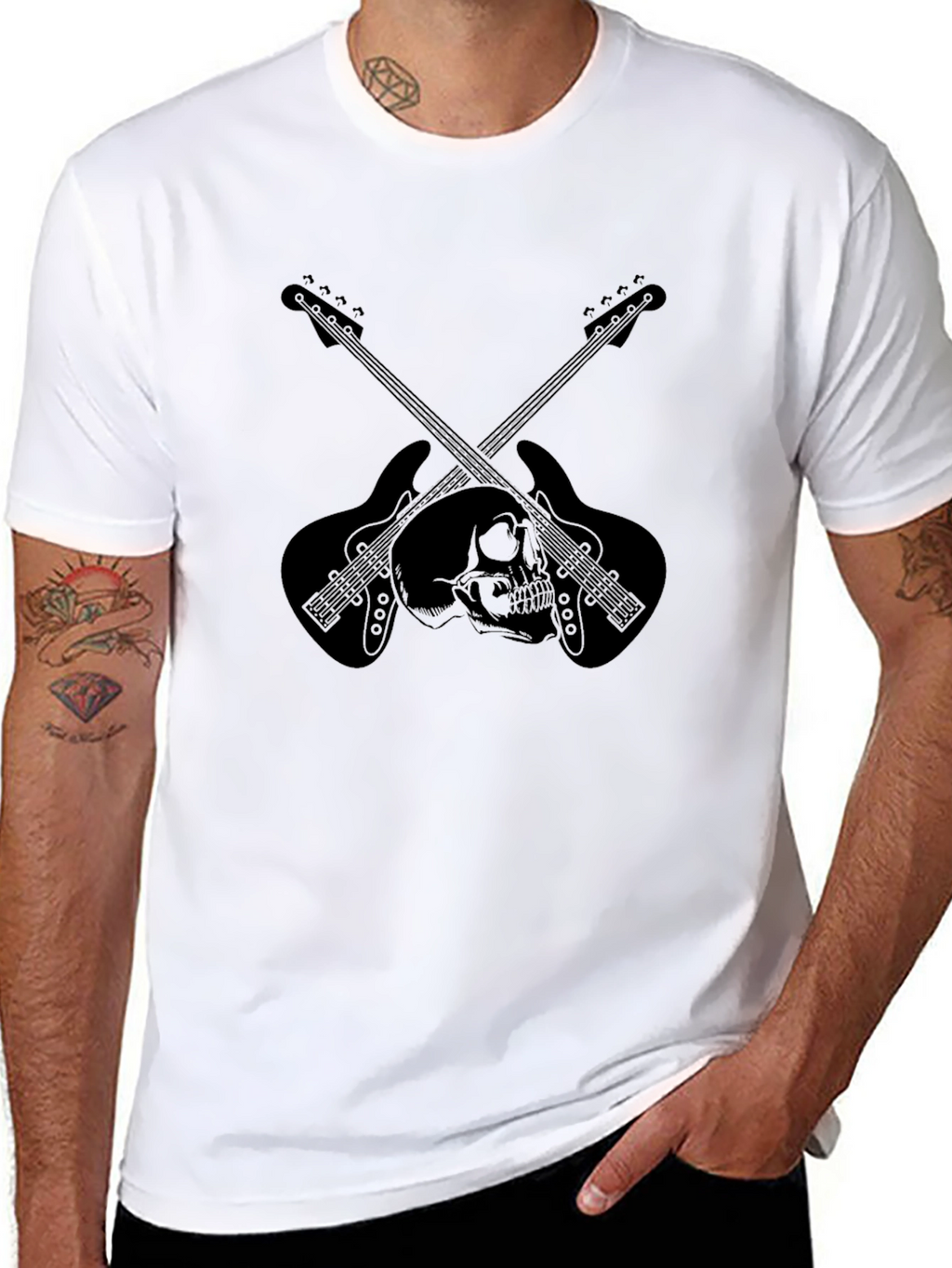 Skull & Guitar Graphic Tee - Rocker Style