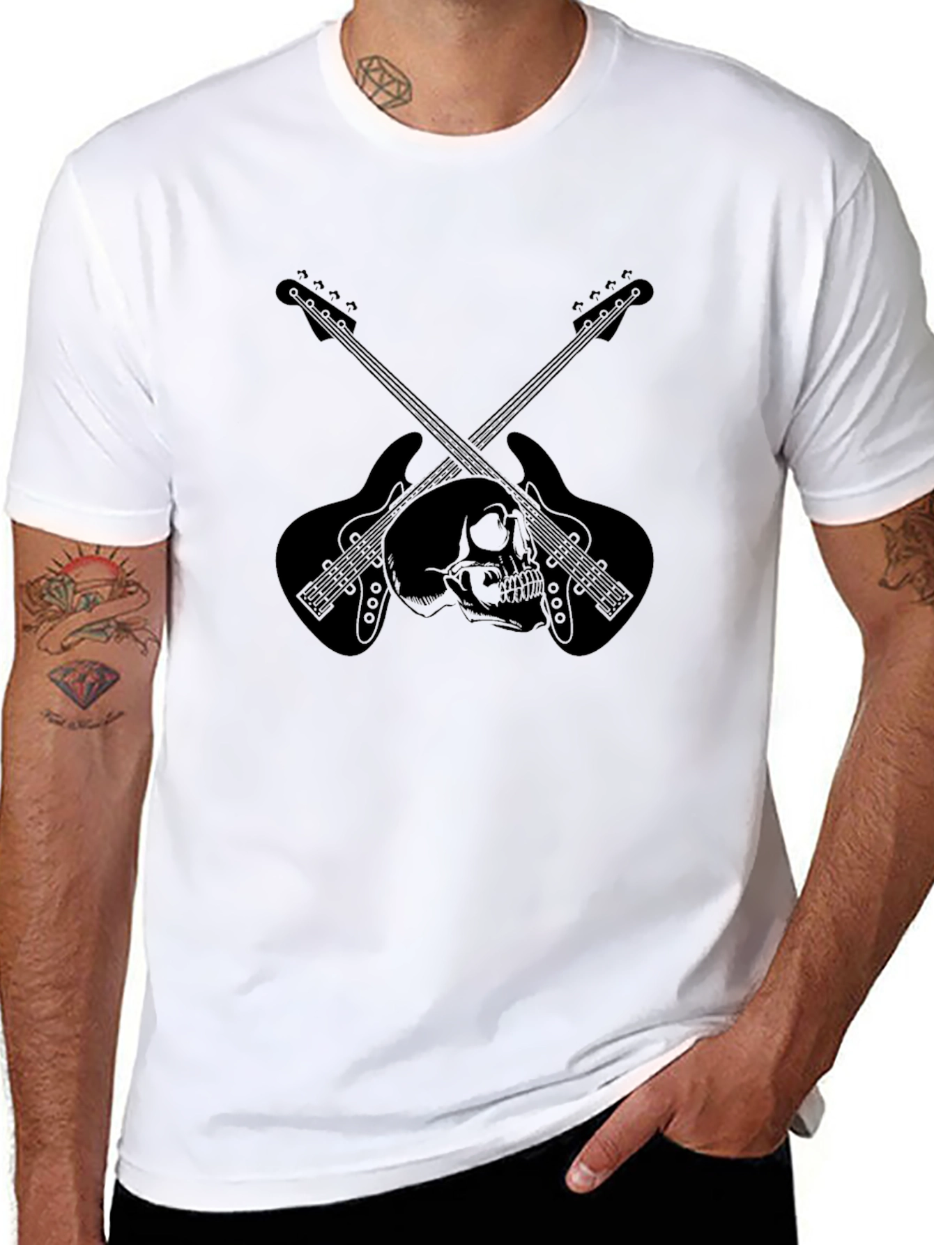 Skull & Guitar Graphic Tee - Rocker Style