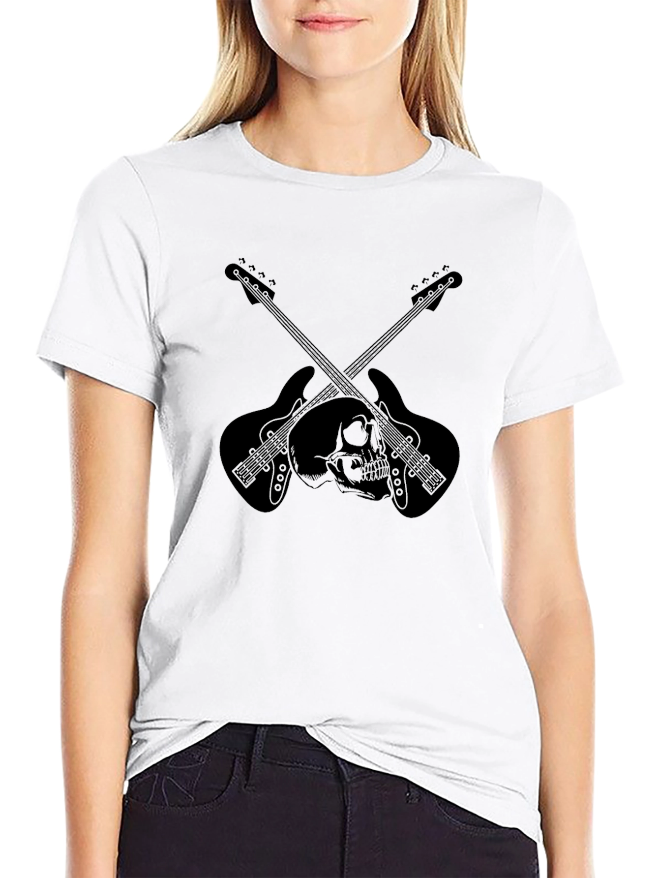 Skull & Guitar Graphic Tee - Rocker Style