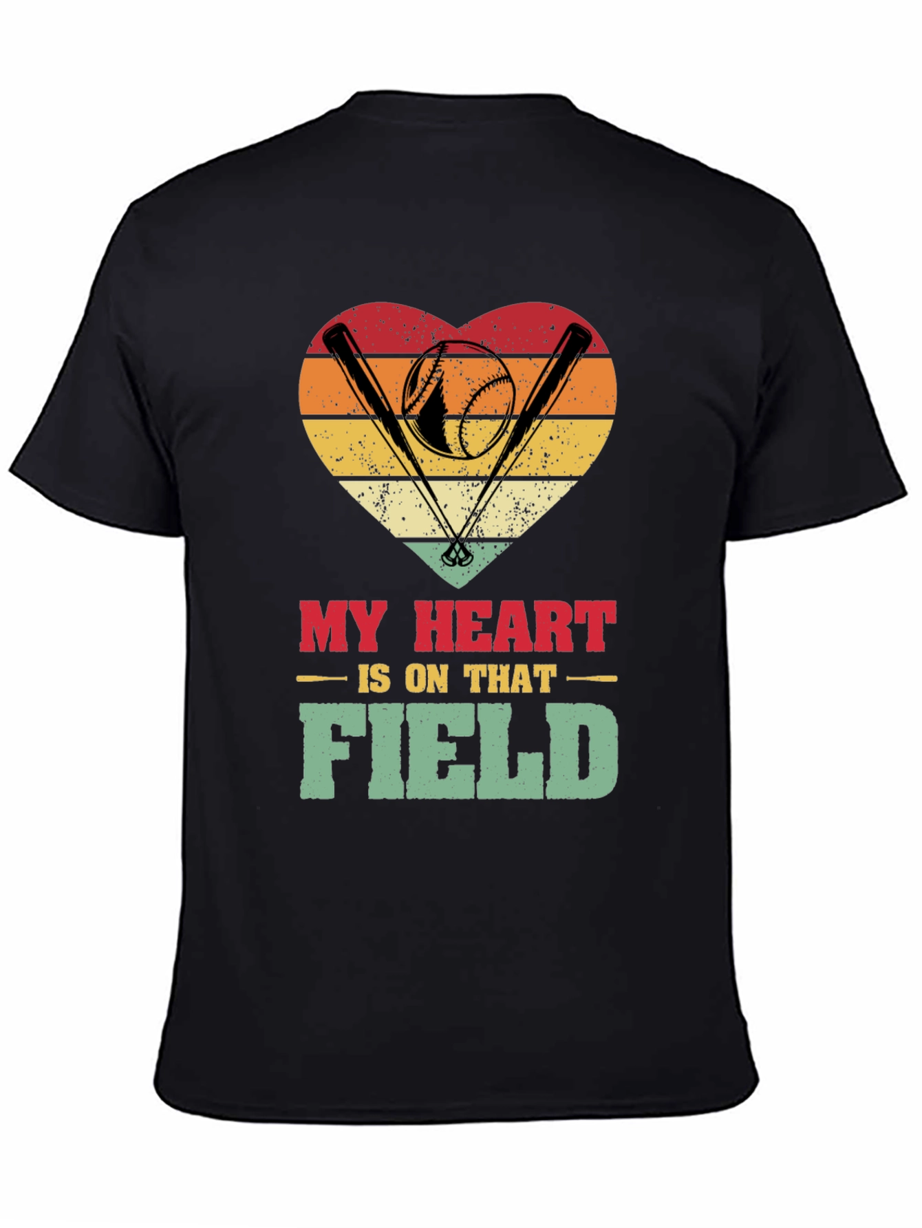 Baseball Heartbeat T-Shirt - My Heart is on That Field