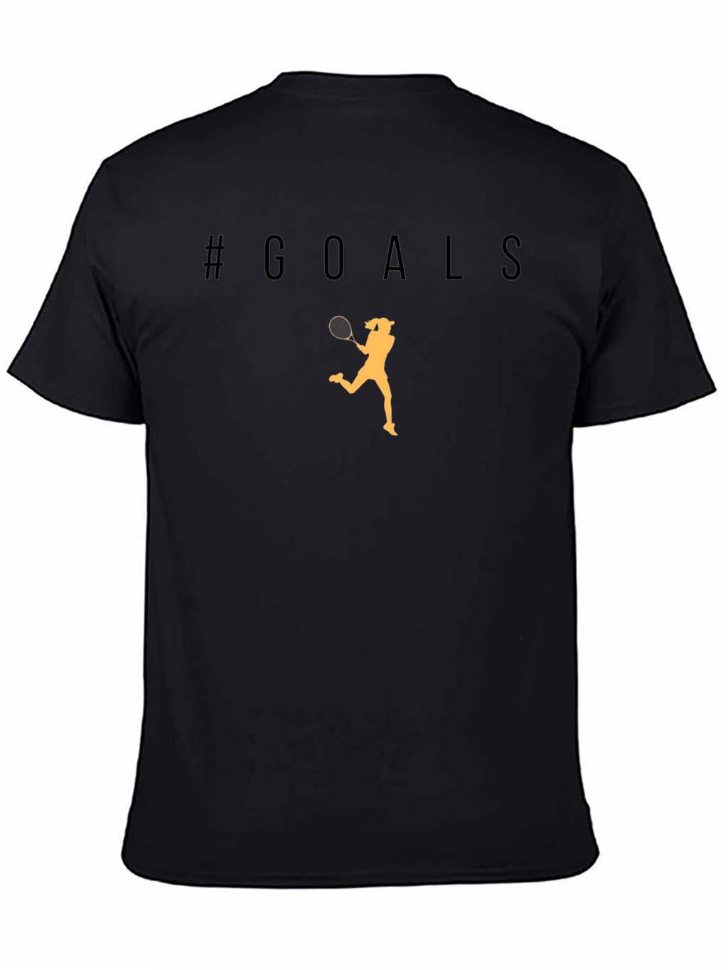 #Goals Tennis Player Graphic T-Shirt - Black