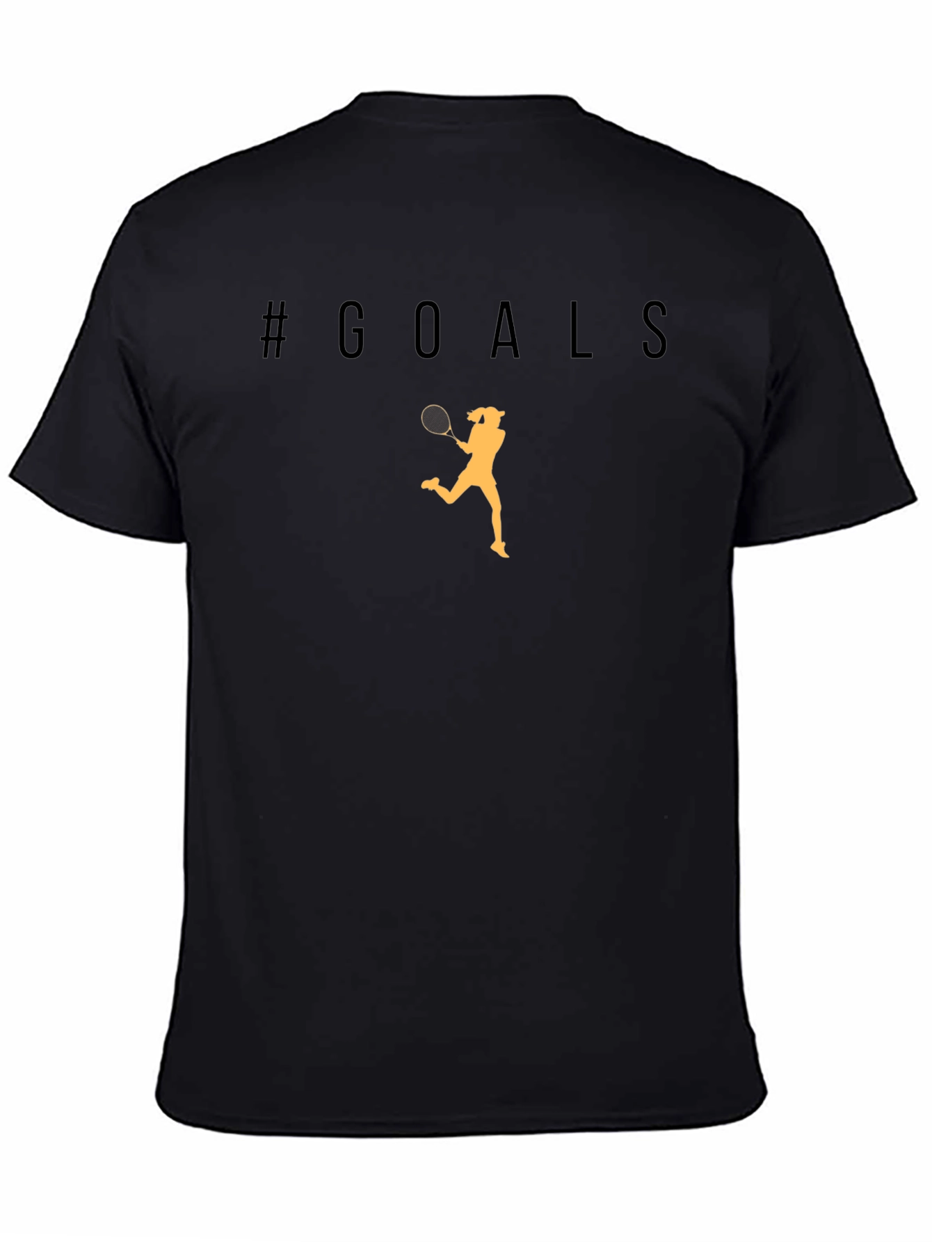 #Goals Tennis Player Graphic T-Shirt - Black