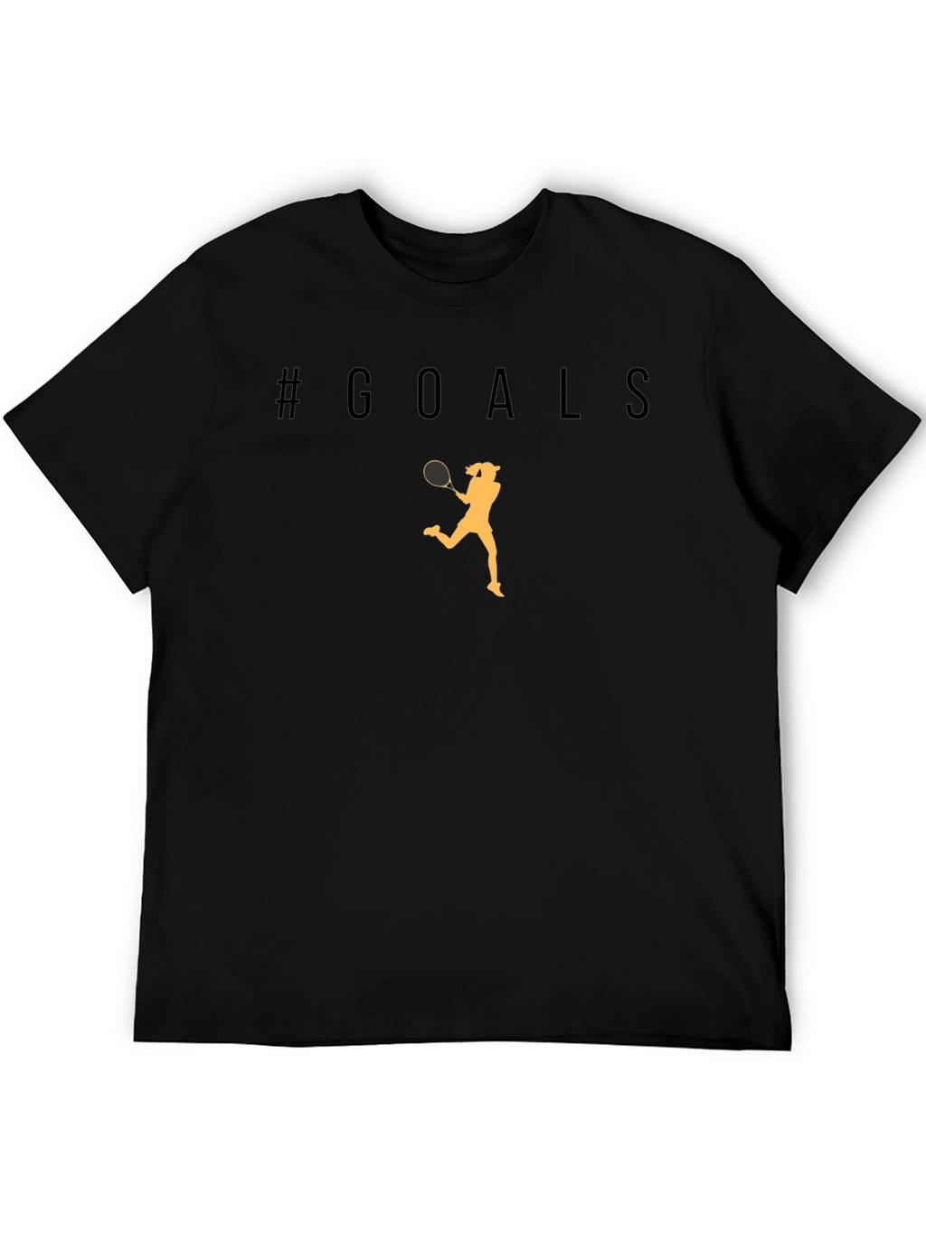 #Goals Tennis Player Graphic T-Shirt - Black