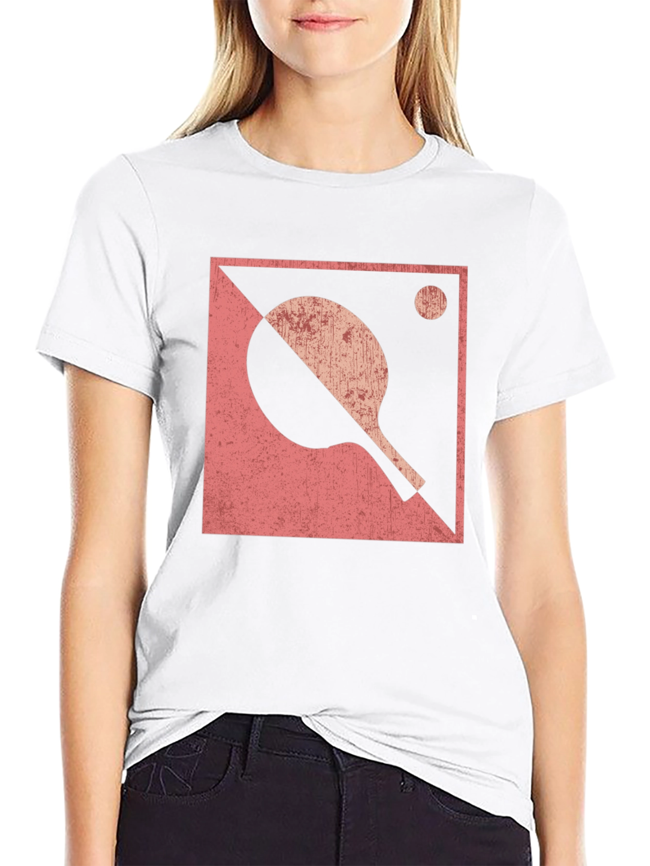 Ping Pong Paddle Graphic Tee - Black