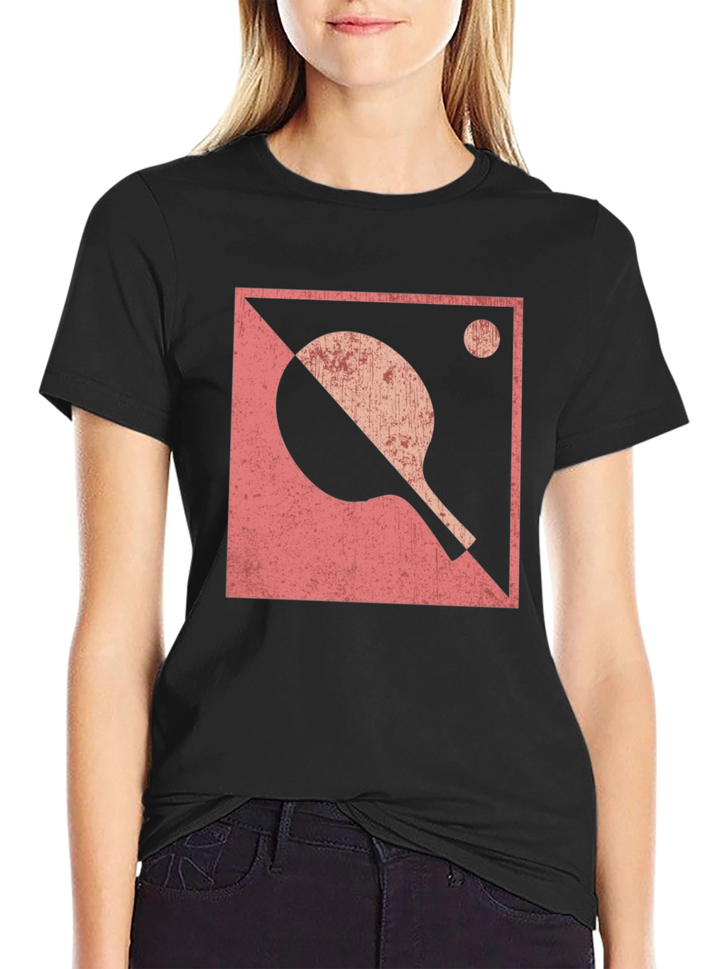 Ping Pong Paddle Graphic Tee - Black