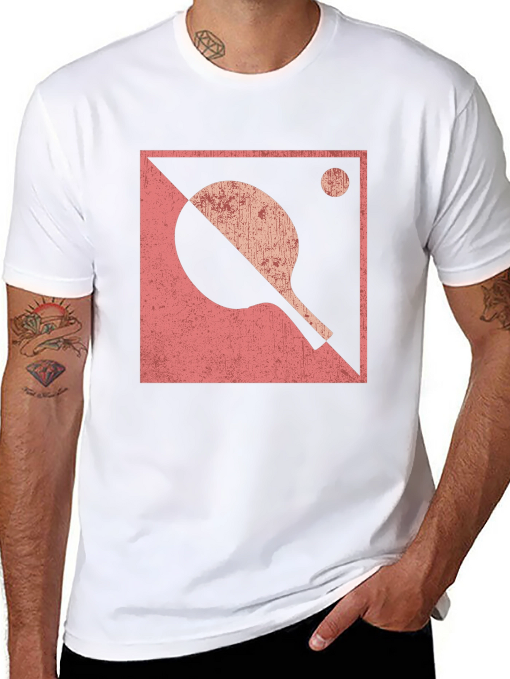 Ping Pong Paddle Graphic Tee - Black