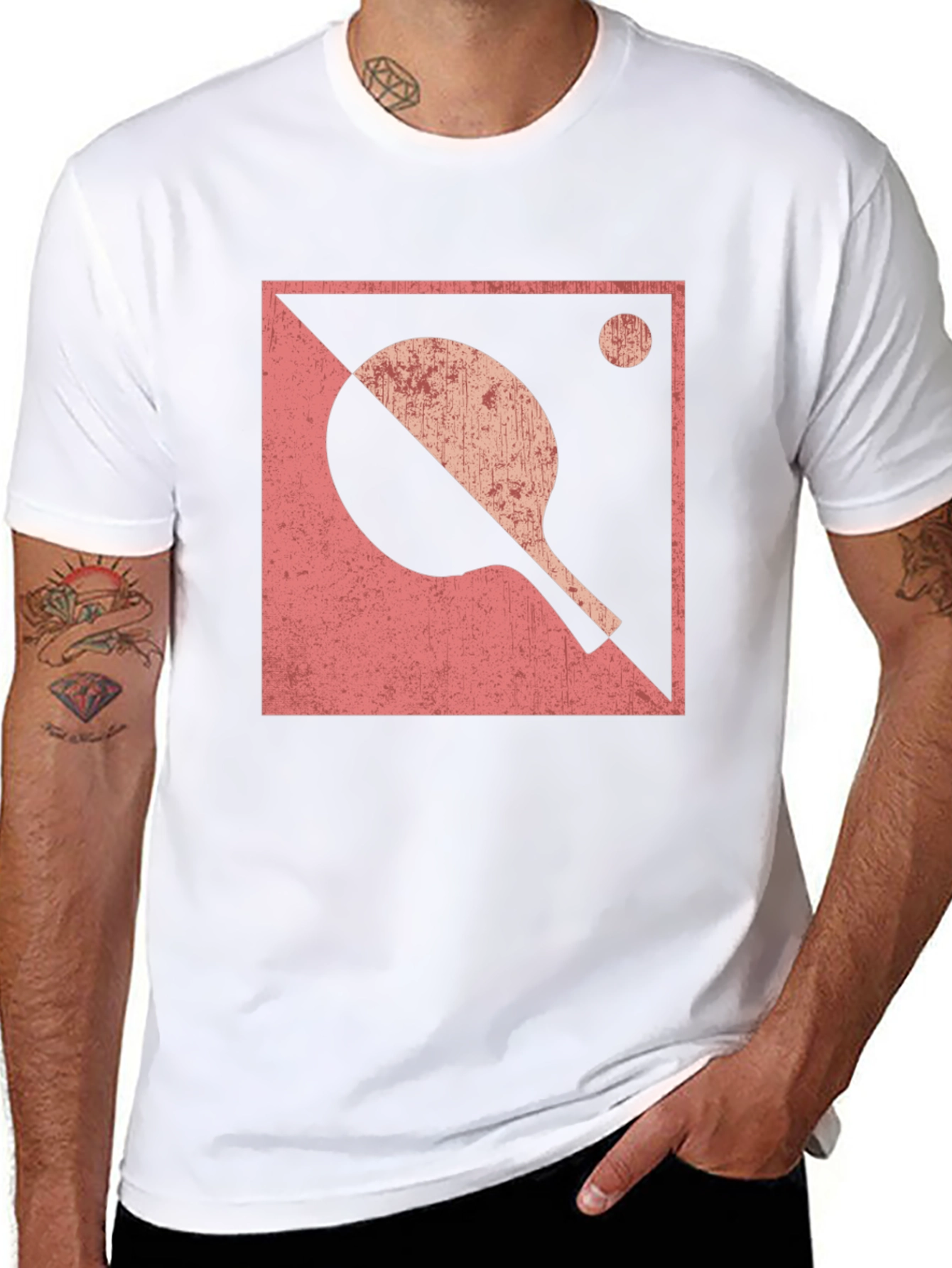 Ping Pong Paddle Graphic Tee - Black