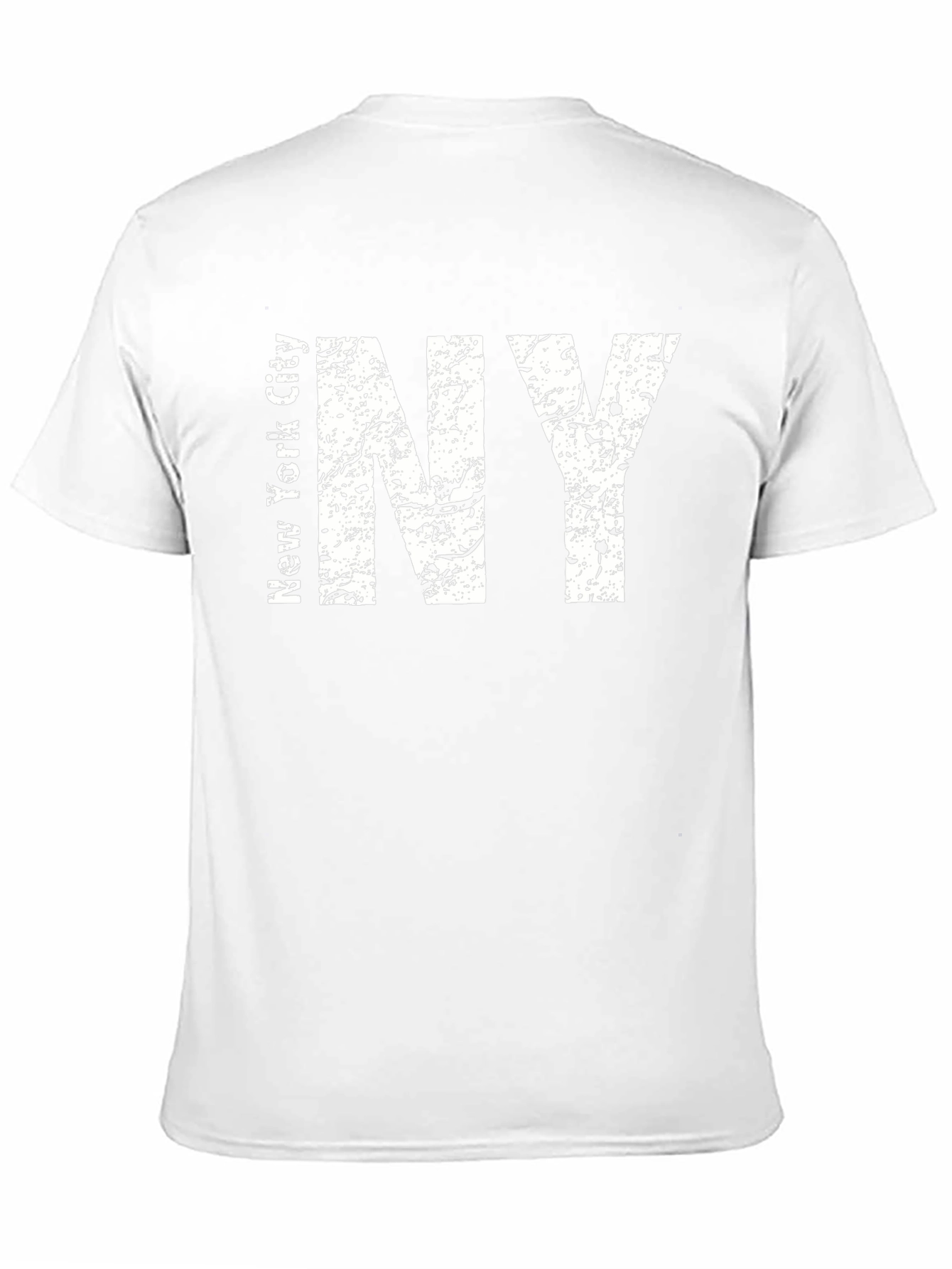 Distressed NY Text Graphic Black T-Shirt