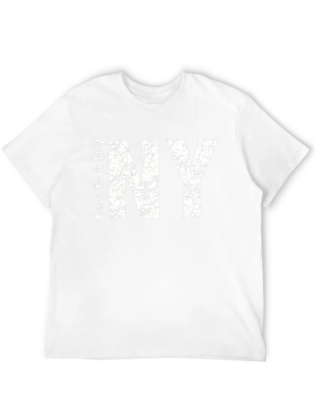Distressed NY Text Graphic Black T-Shirt