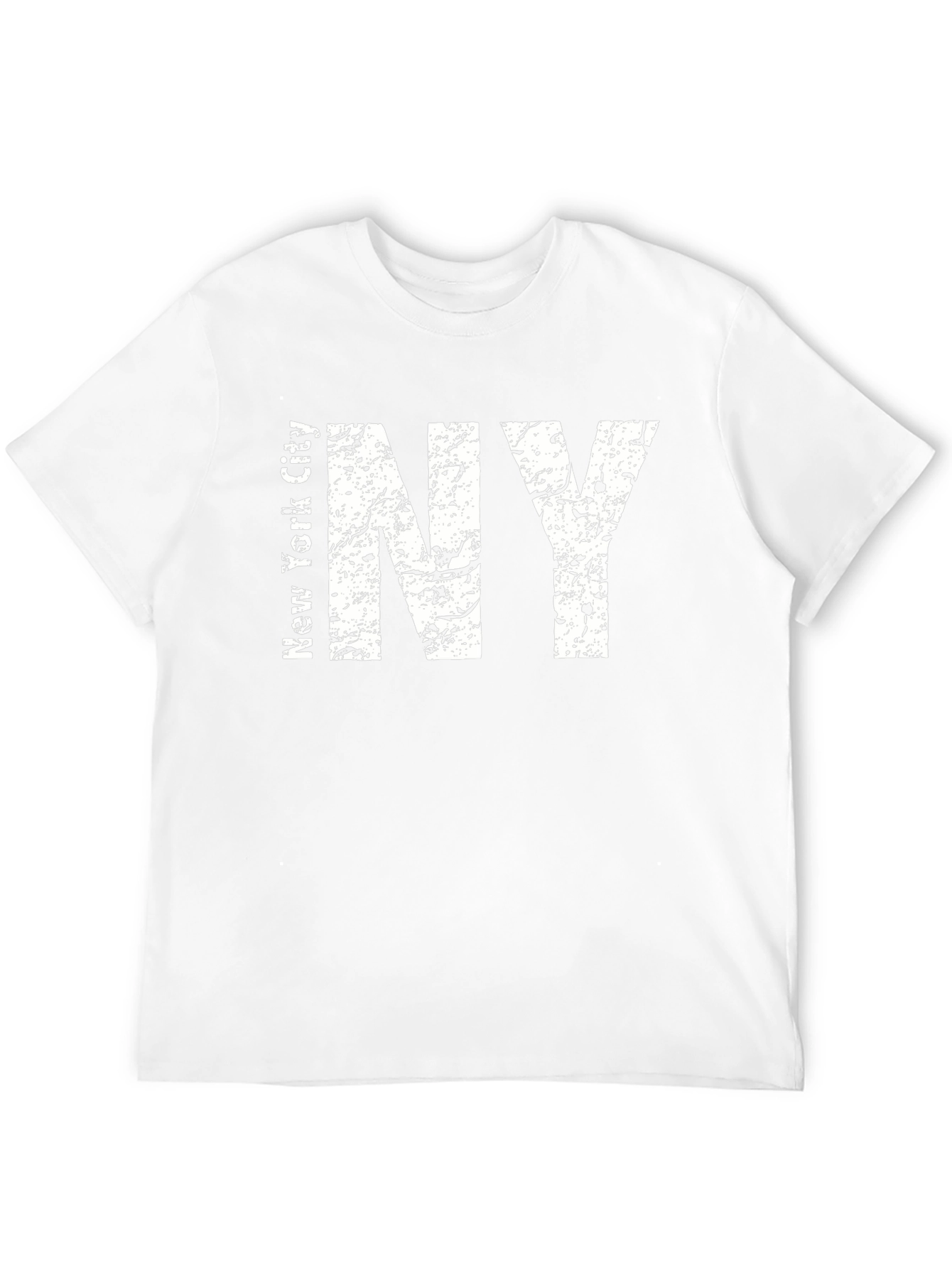 Distressed NY Text Graphic Black T-Shirt