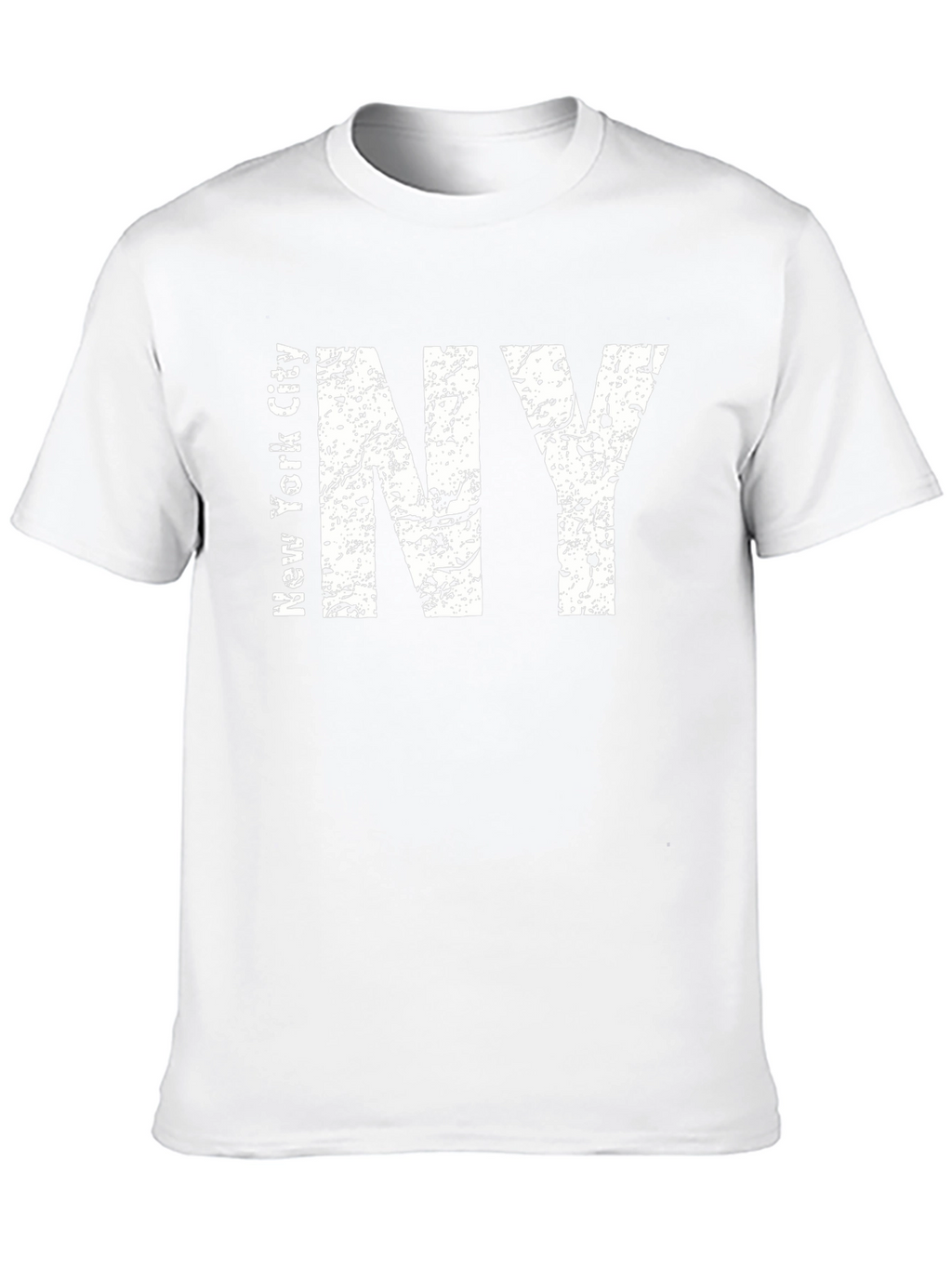 Distressed NY Text Graphic Black T-Shirt