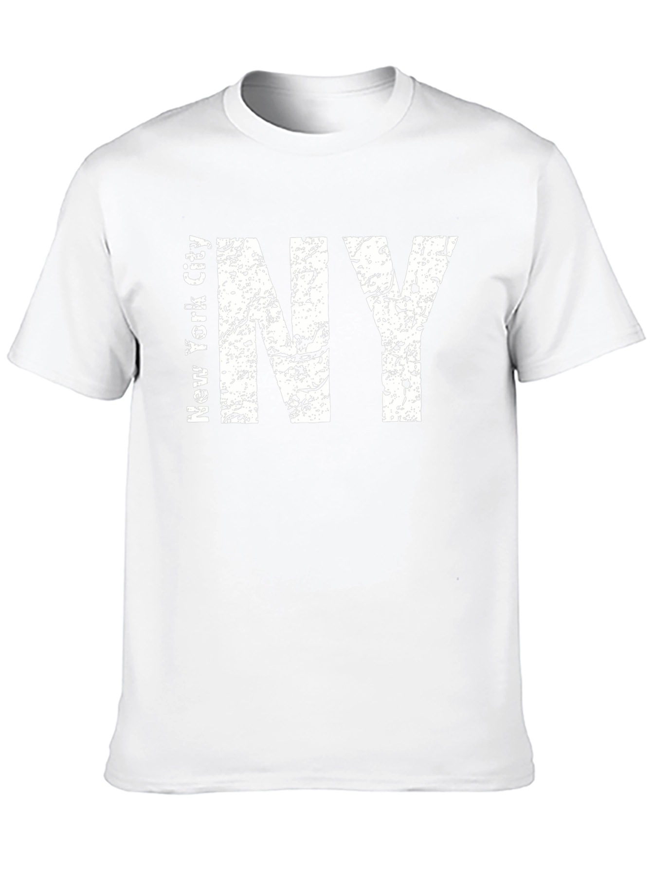 Distressed NY Text Graphic Black T-Shirt