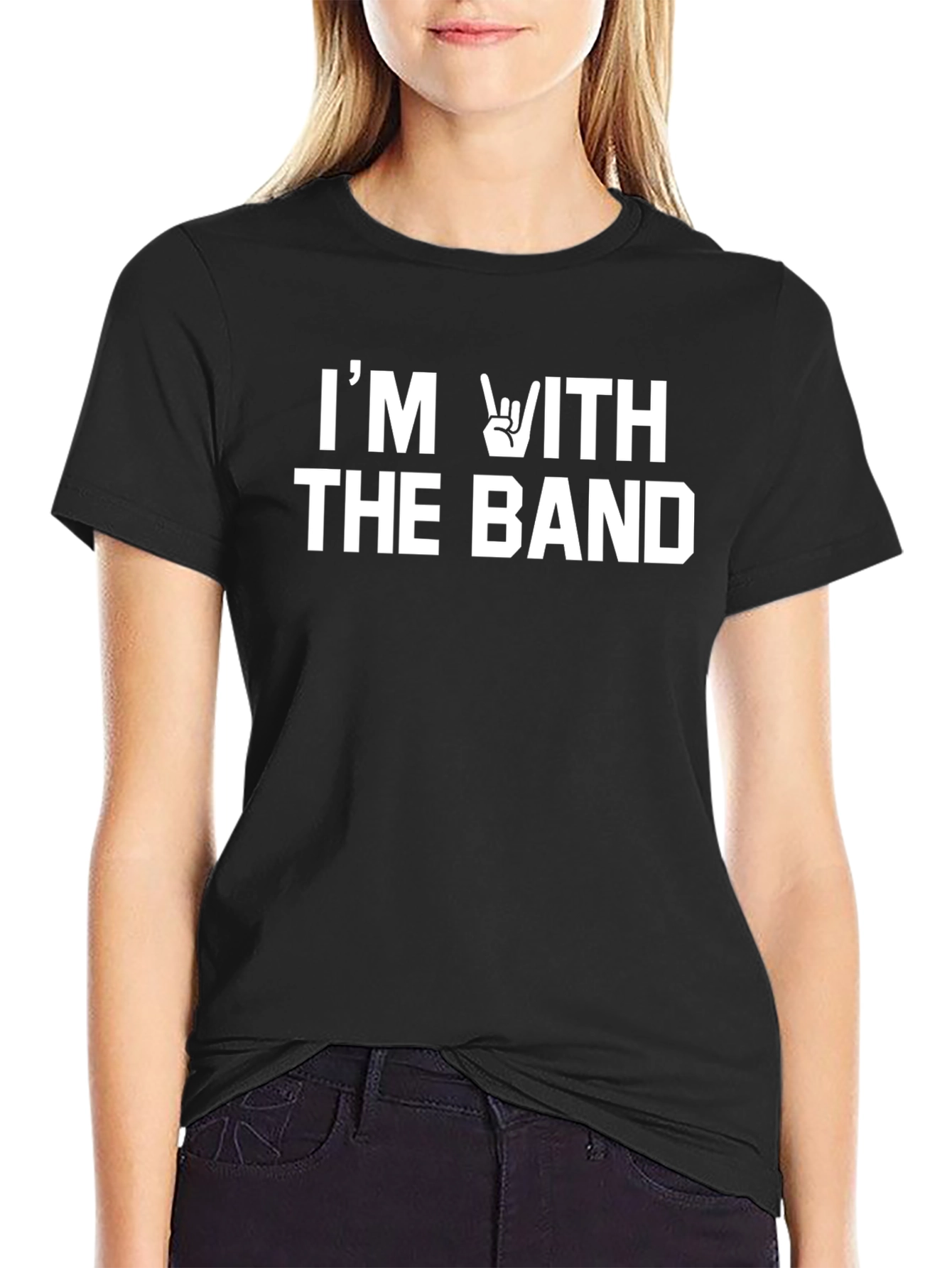 Im With the Band Graphic Tee - Black Cotton Shirt