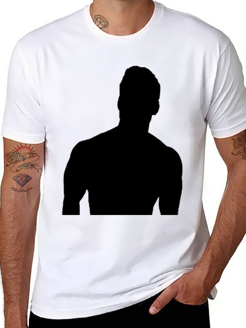 Black Silhouette Graphic Tee - Mens Short Sleeve
