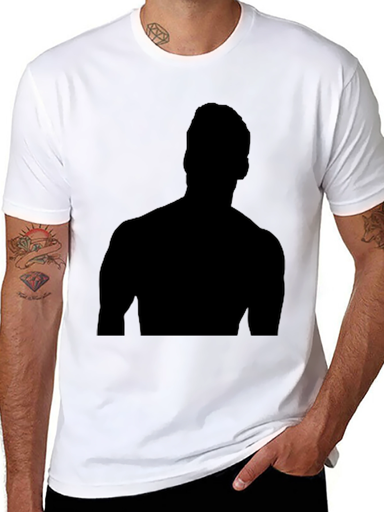 Black Silhouette Graphic Tee - Mens Short Sleeve