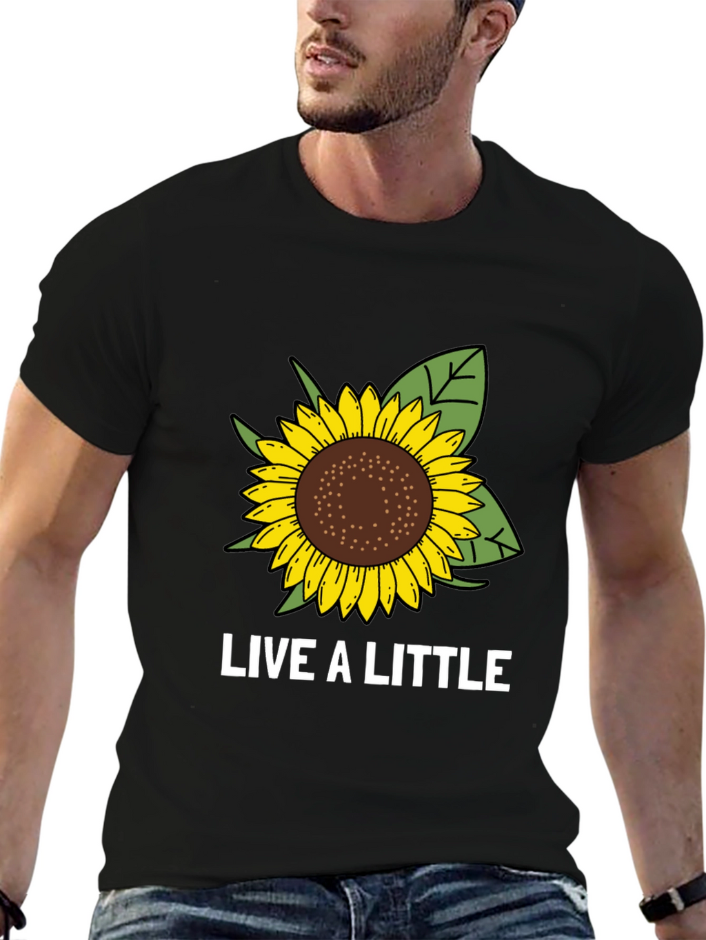 Live a Little Sunflower Graphic Tee